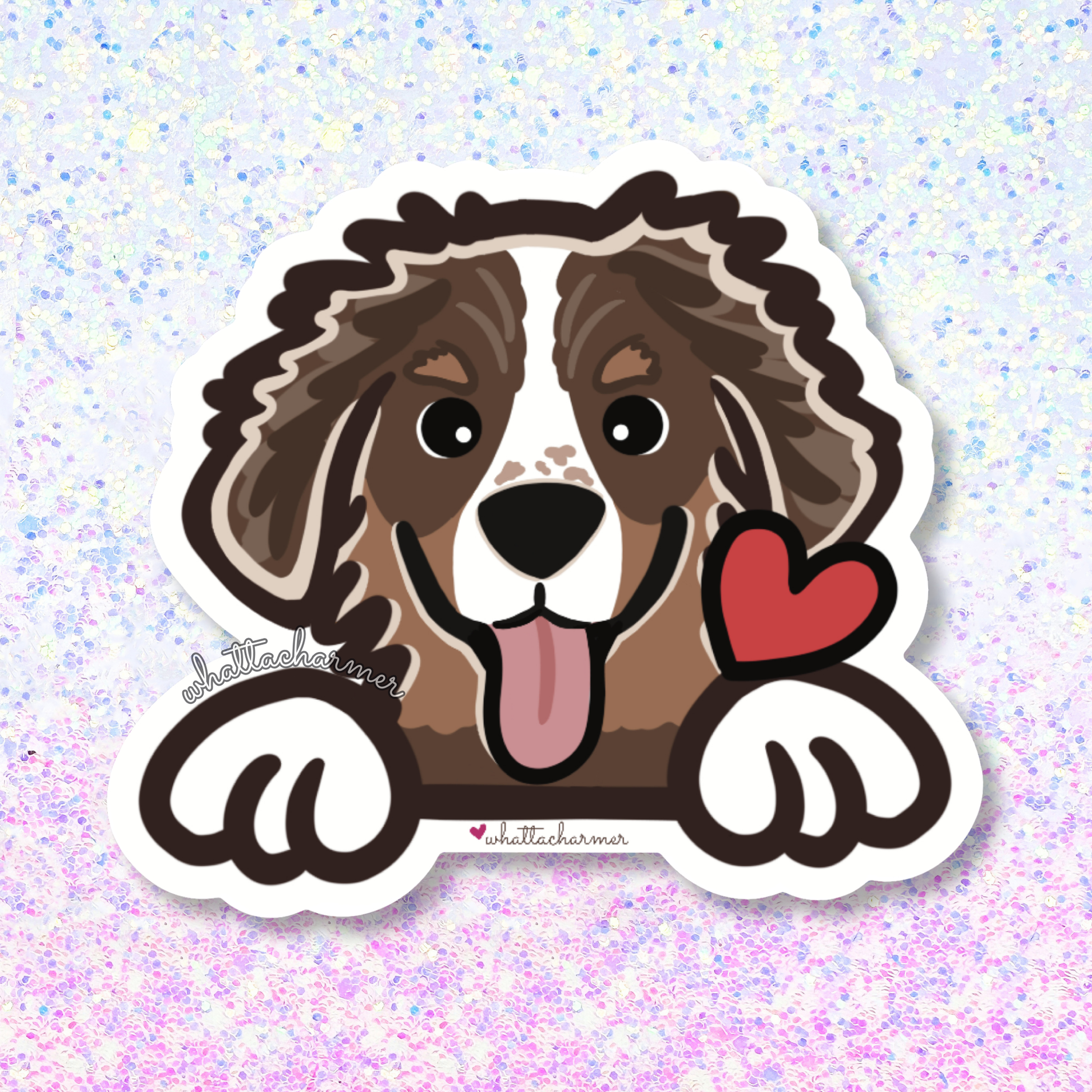 Red Tri Australian Shepherd Sticker
