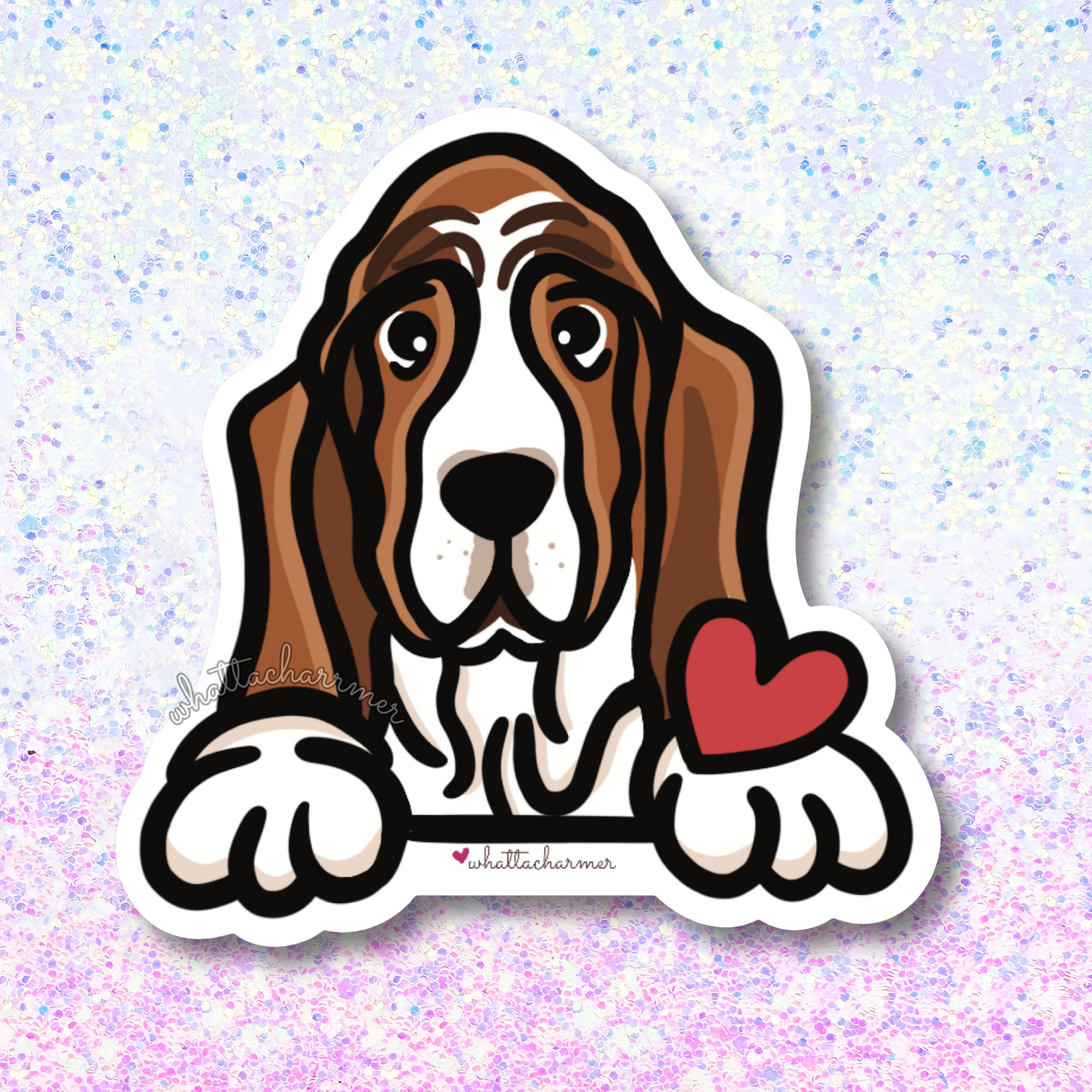 Red Basset Hound Sticker