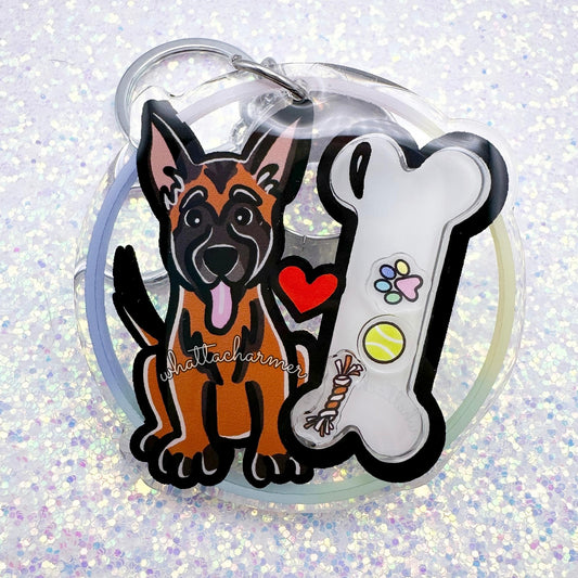 Belgian Malinois Shaker Keychain