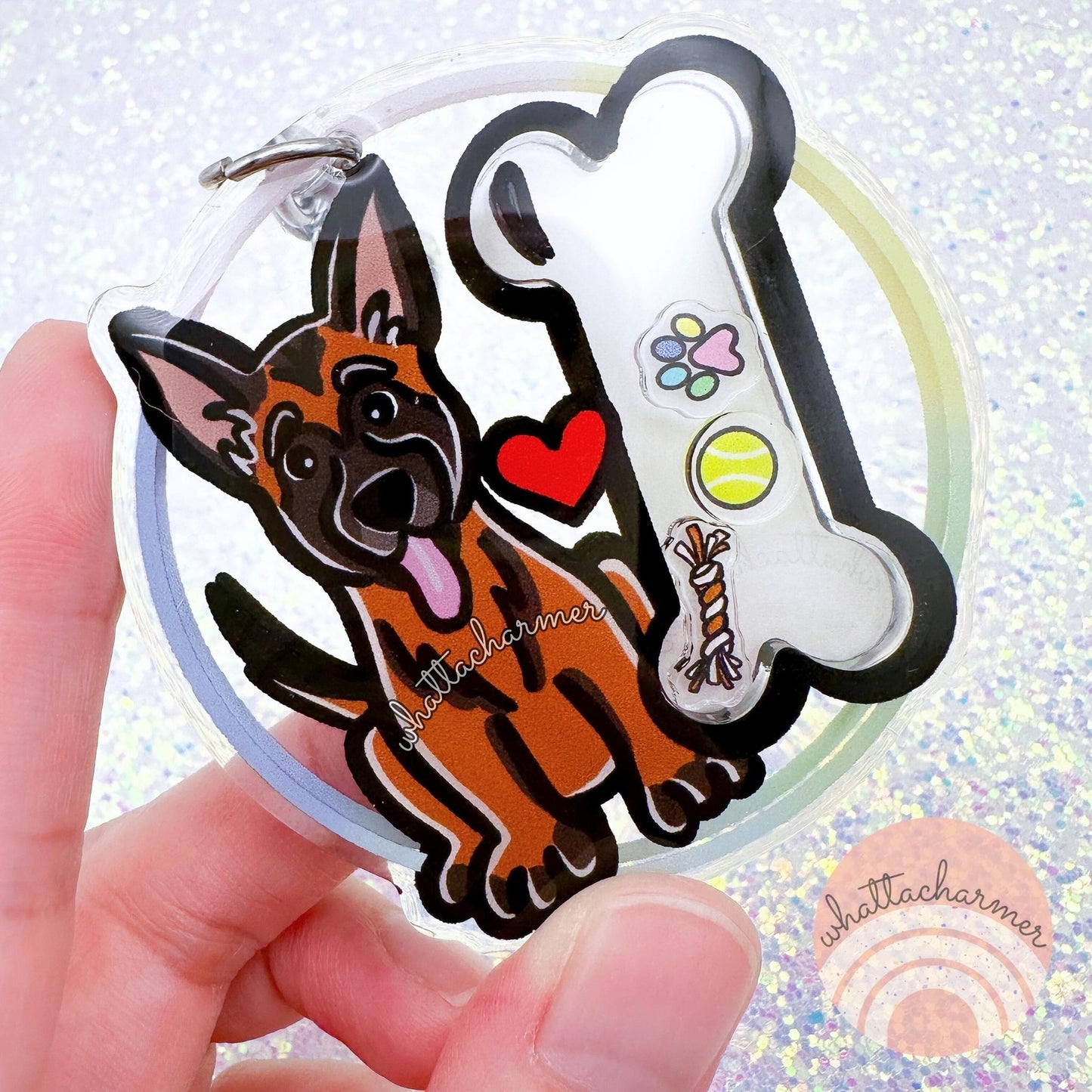 Belgian Malinois Shaker Keychain