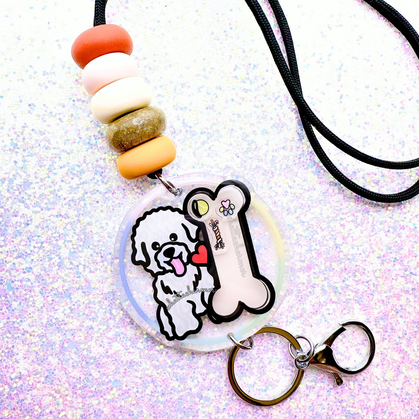 Bichon Frise Shaker Lanyard