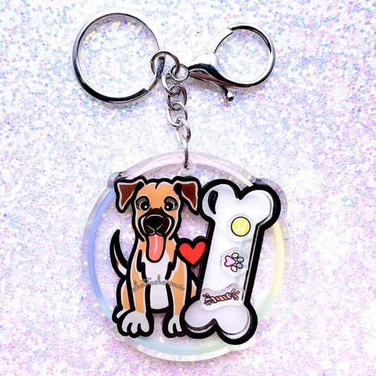 Black Mouth Cur Shaker Keychain