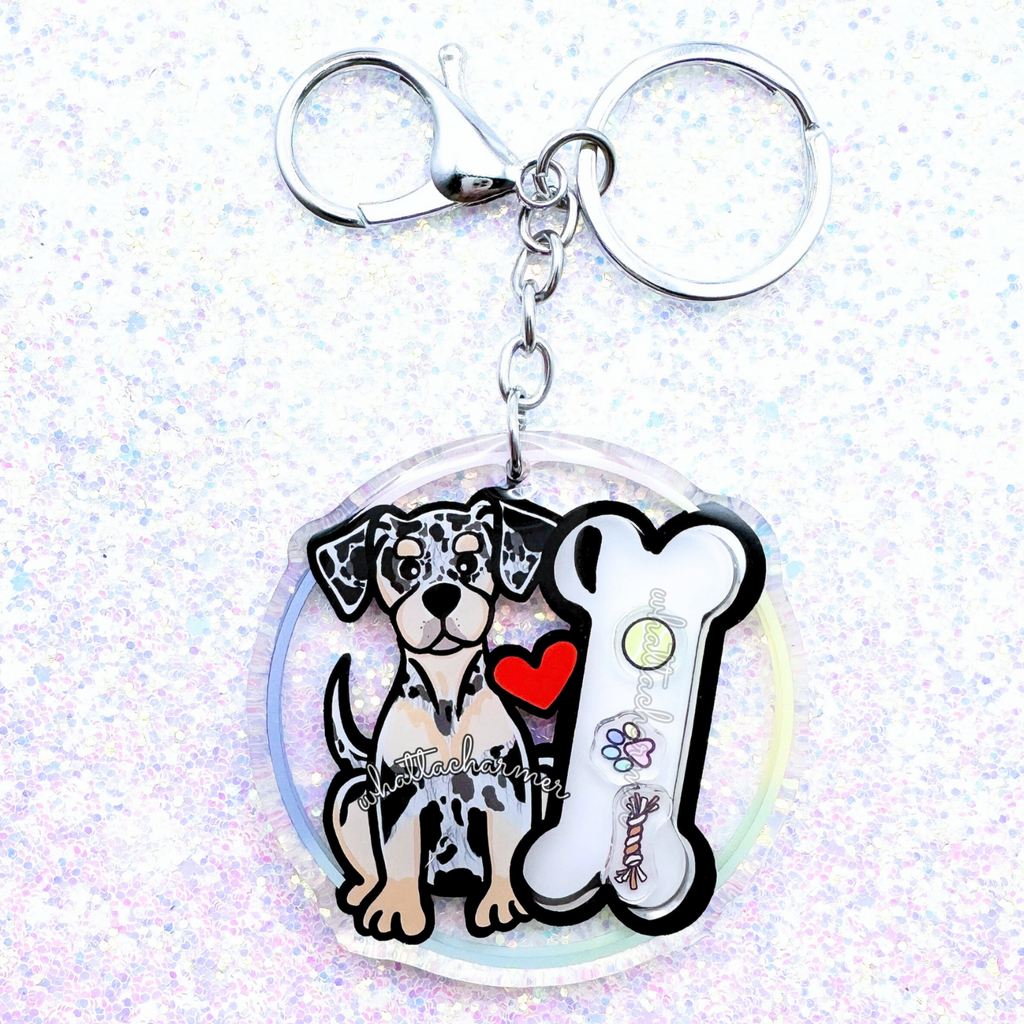 Blue Merle Catahoula Leopard Dog Keychain