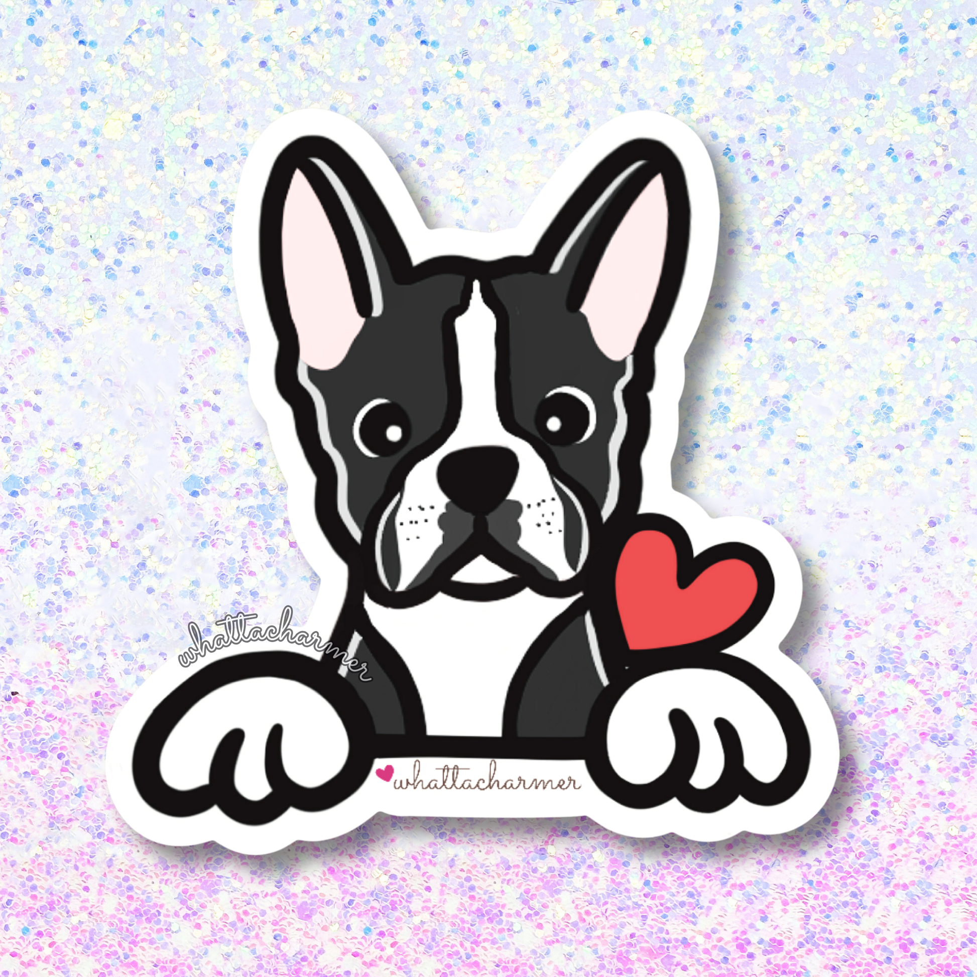 Black and White Boston Terrier Sticker