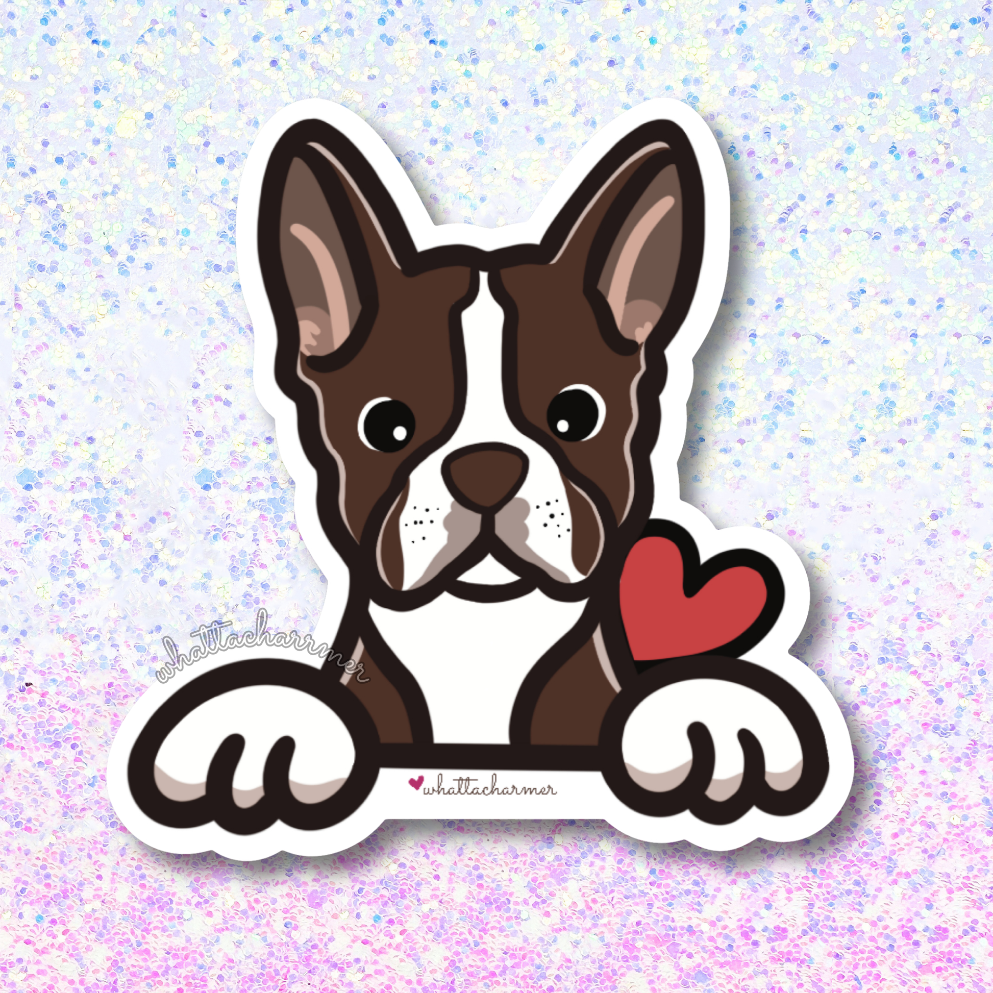 Seal Boston Terrier Sticker
