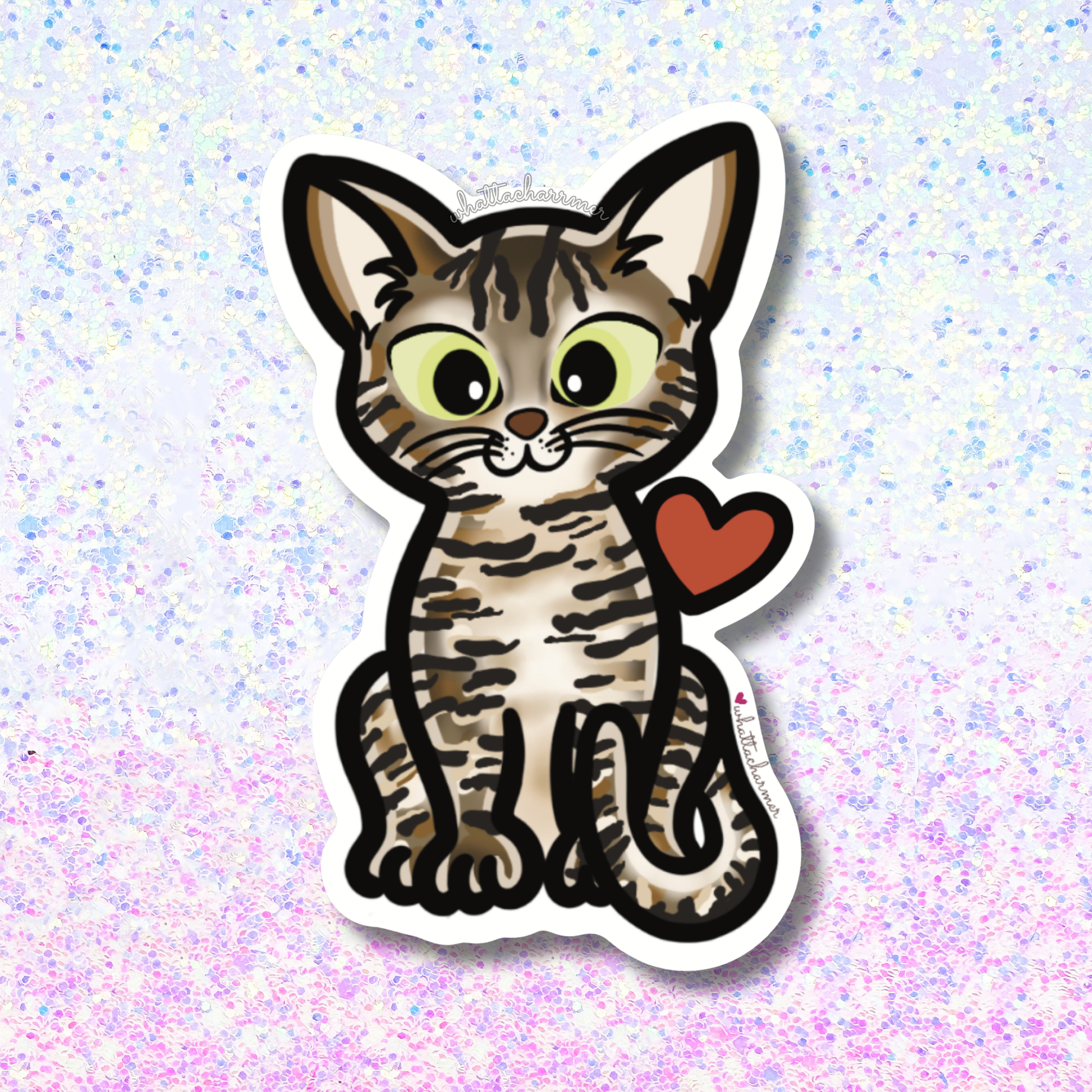 Brown Tabby Cat Vinyl Sticker V2