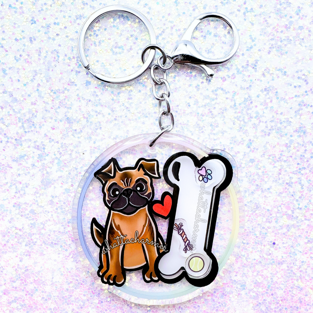 Smooth Belge Brussels Griffon Keychain