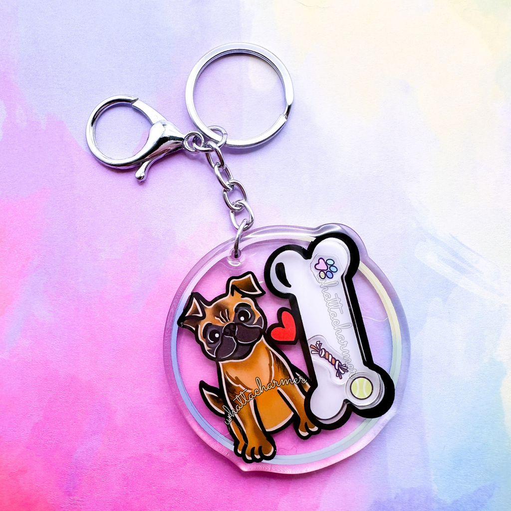 Smooth Belge Brussels Griffon Keychain