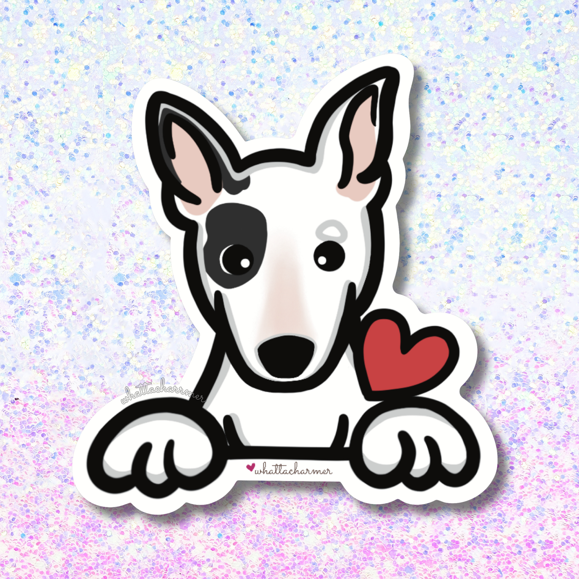 Black Pied Bull Terrier Sticker