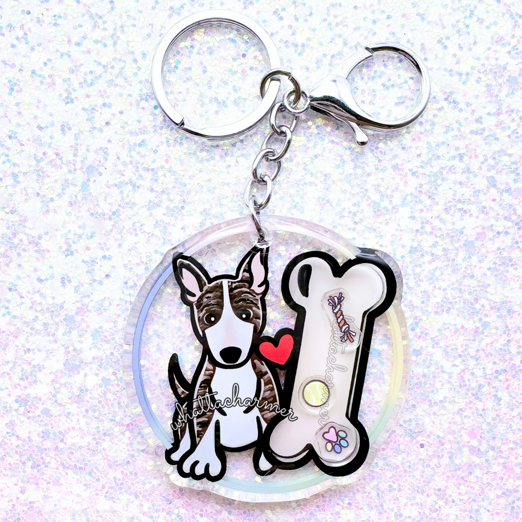 Brindle Bull Terrier Keychain