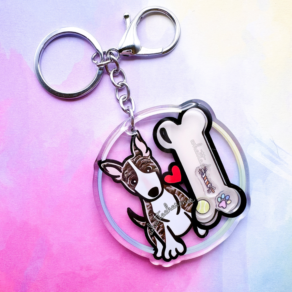 Brindle Bull Terrier Keychain