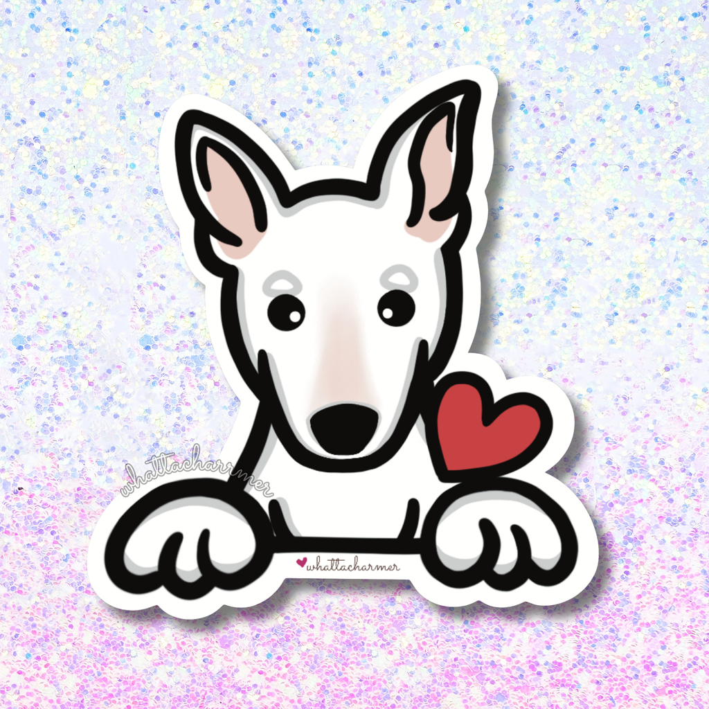 White Bull Terrier Sticker