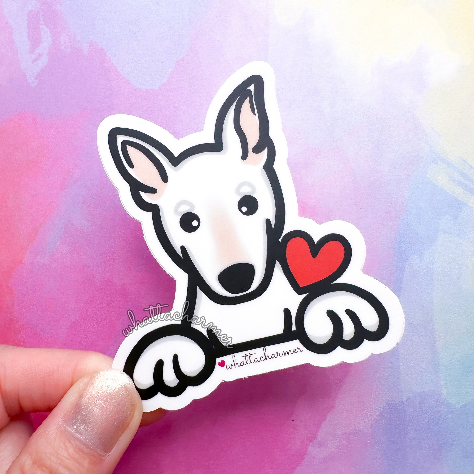 White Bull Terrier Sticker
