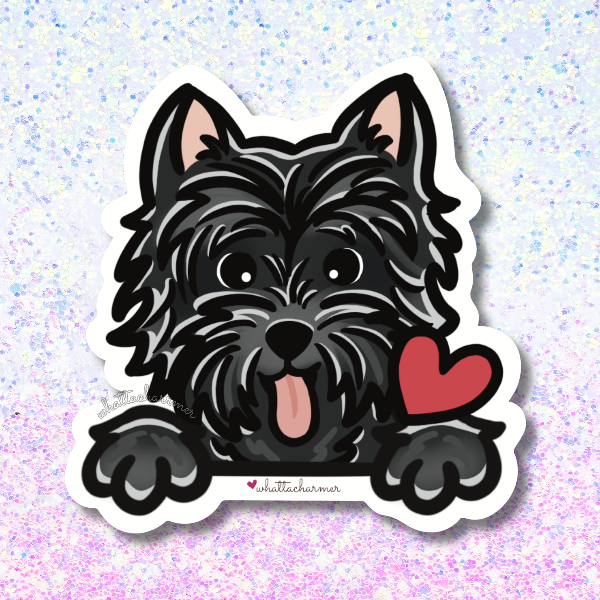 Cairn Terrier Sticker, Black