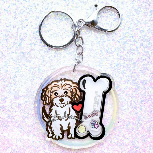 Cavachon Shaker Keychain