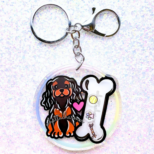 Black and Tan Cavalier King Charles Spaniel Shaker Keychain