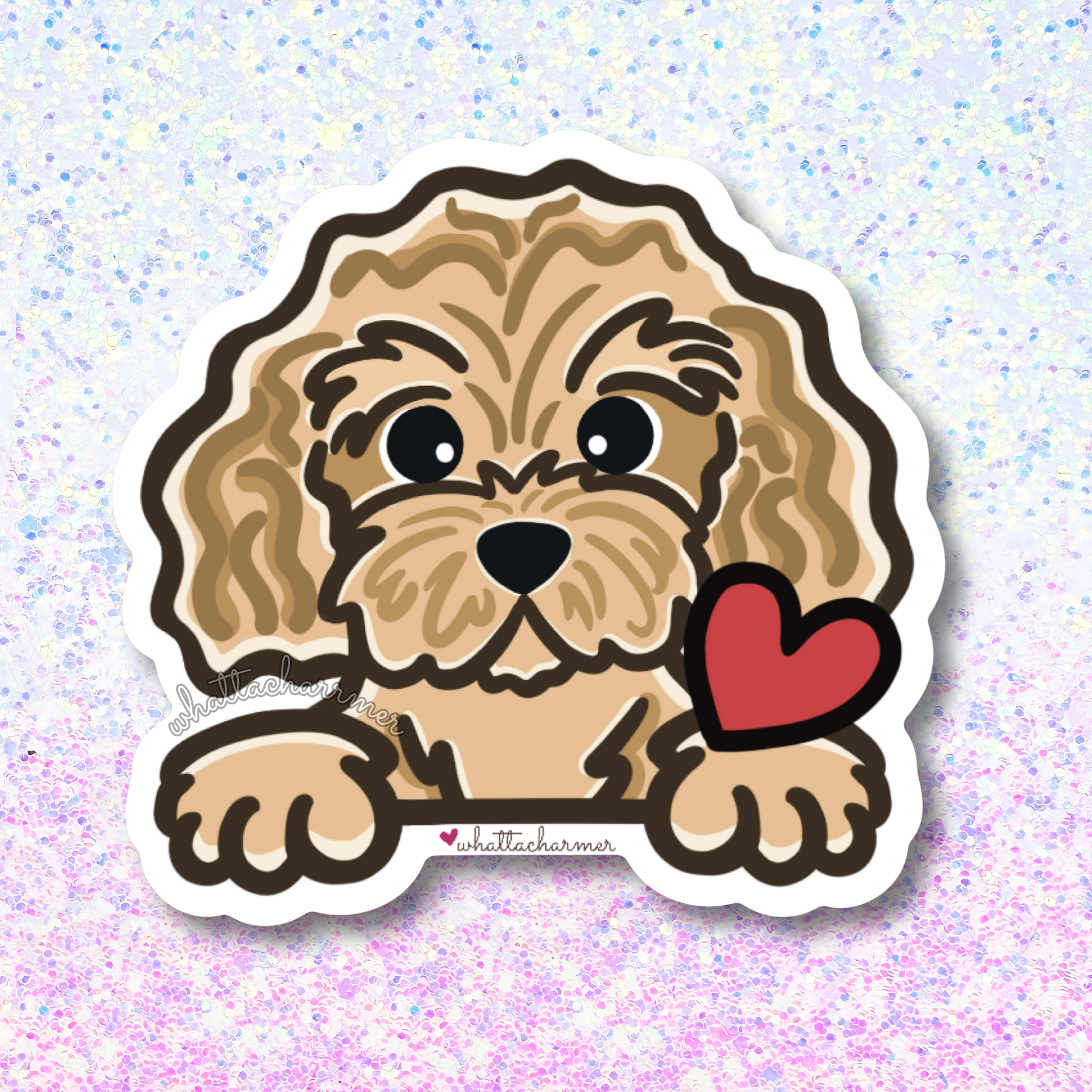 Apricot Cavapoo Sticker