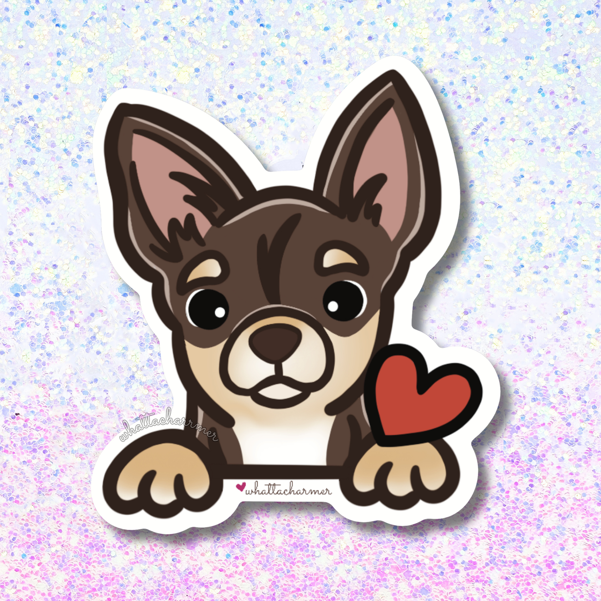 Shorthaired Chocolate and Tan Chihuahua Sticker