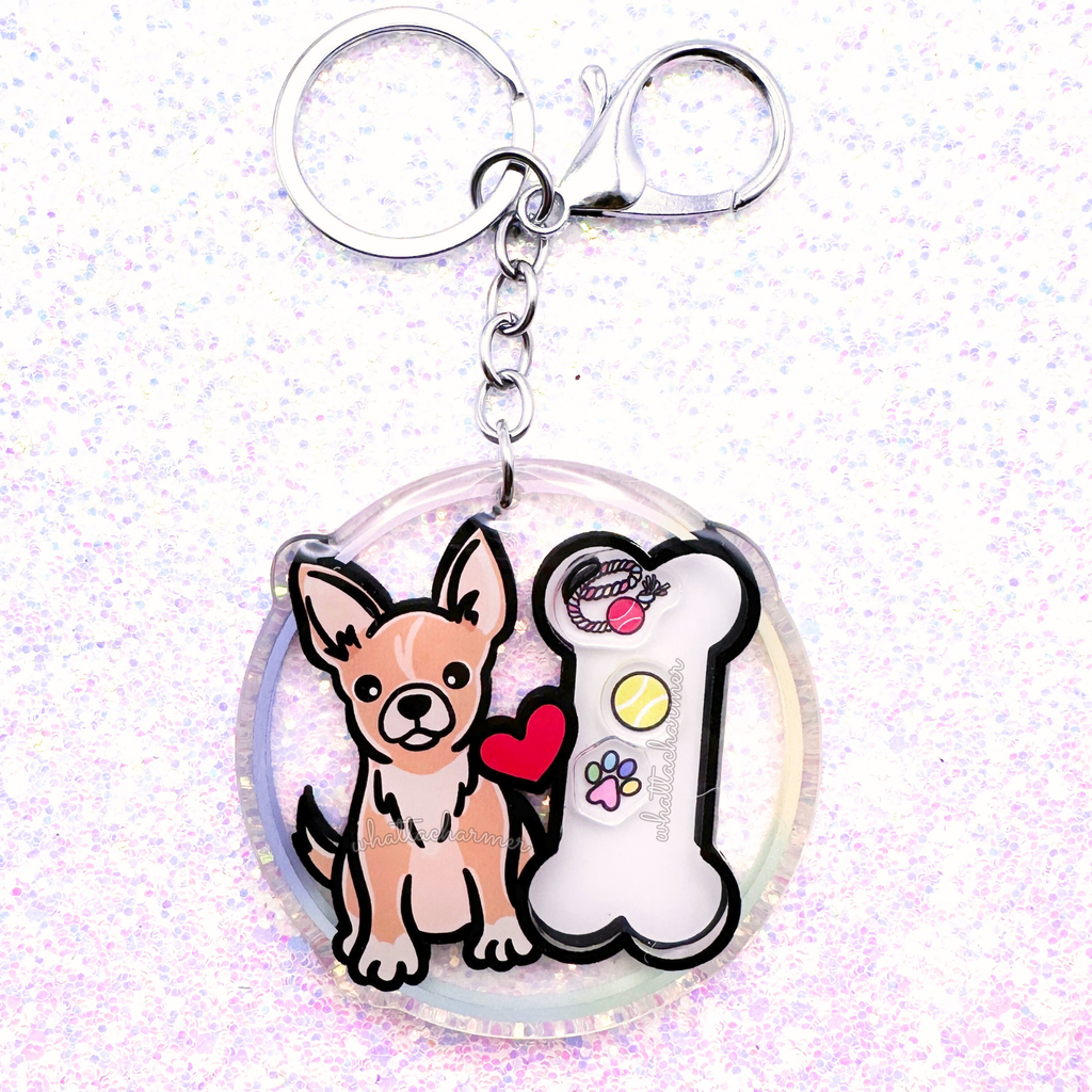Shorthaired Fawn Chihuahua Keychain