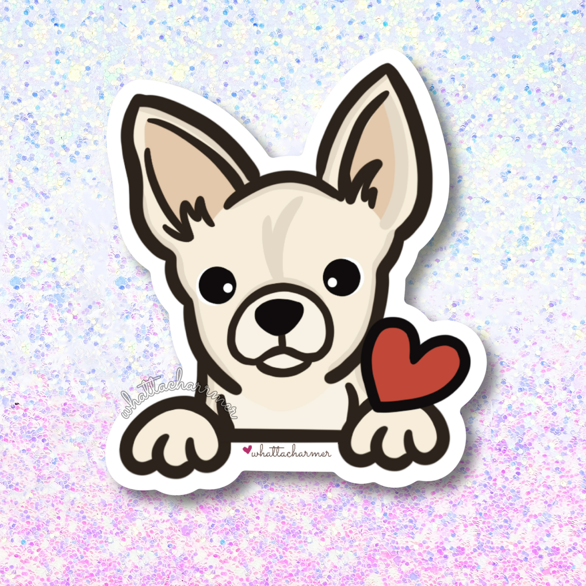 Shorthaired White Chihuahua Sticker