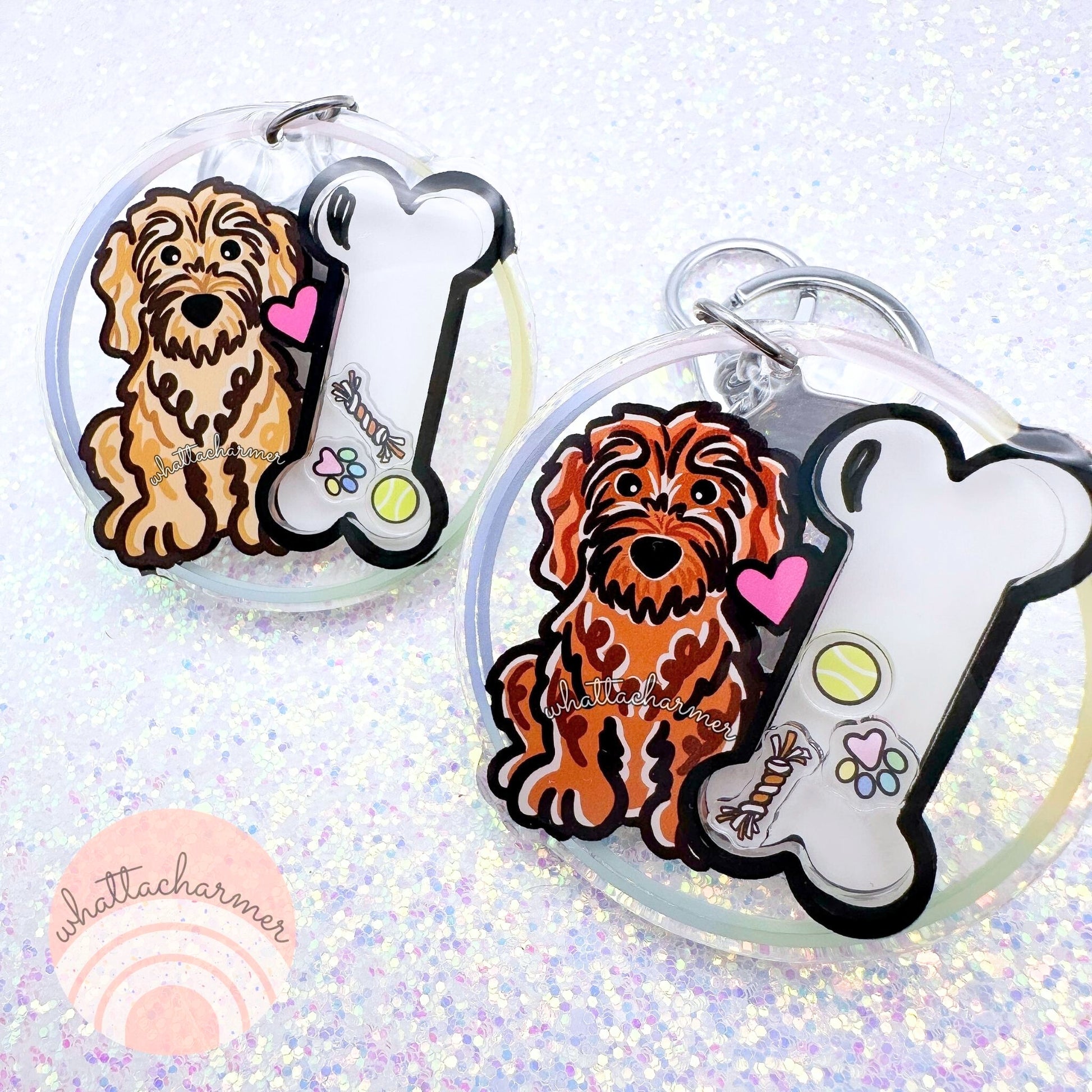 Cockapoo Shaker Keychain – WhattaCharmer
