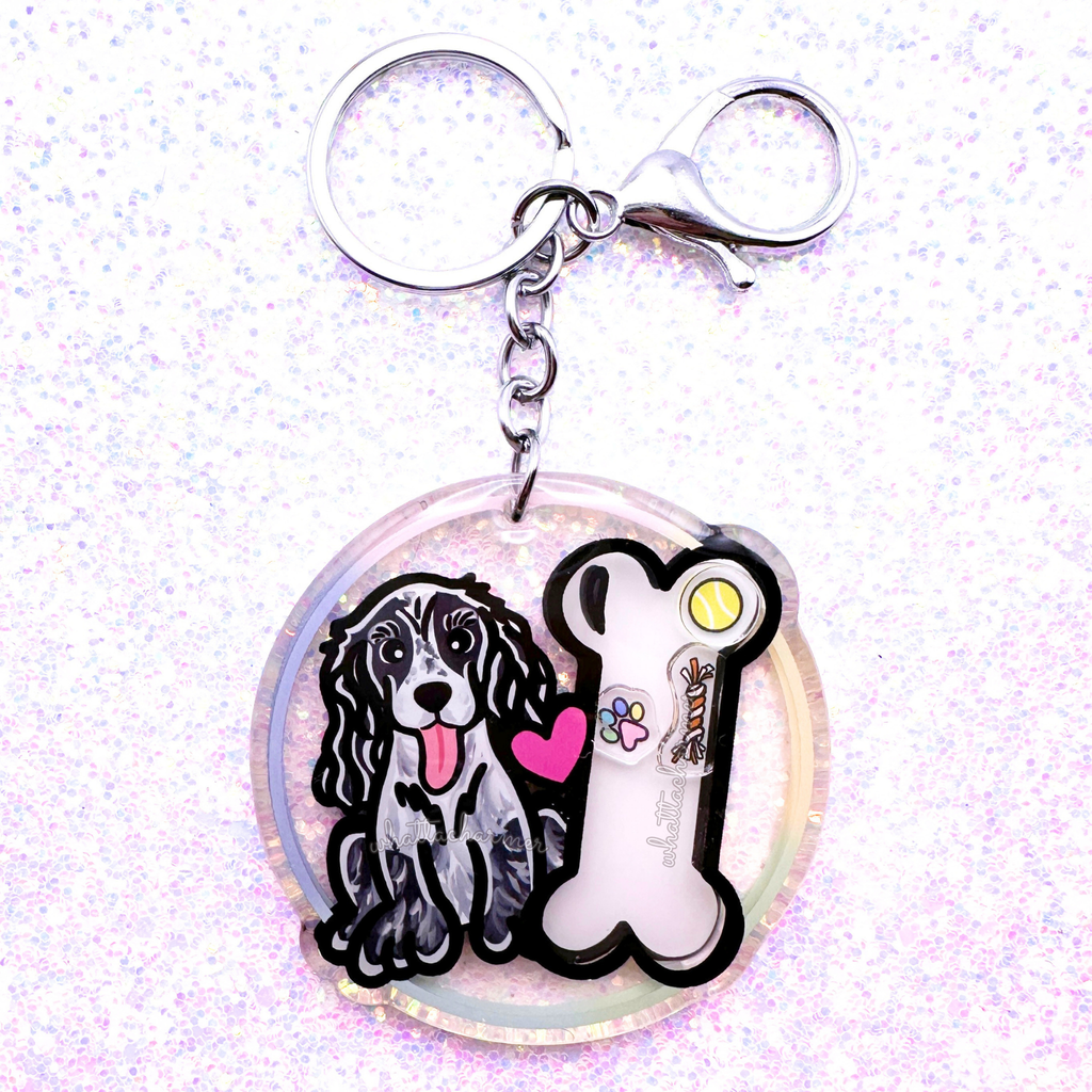 Blue Roan Cocker Spaniel Keychain