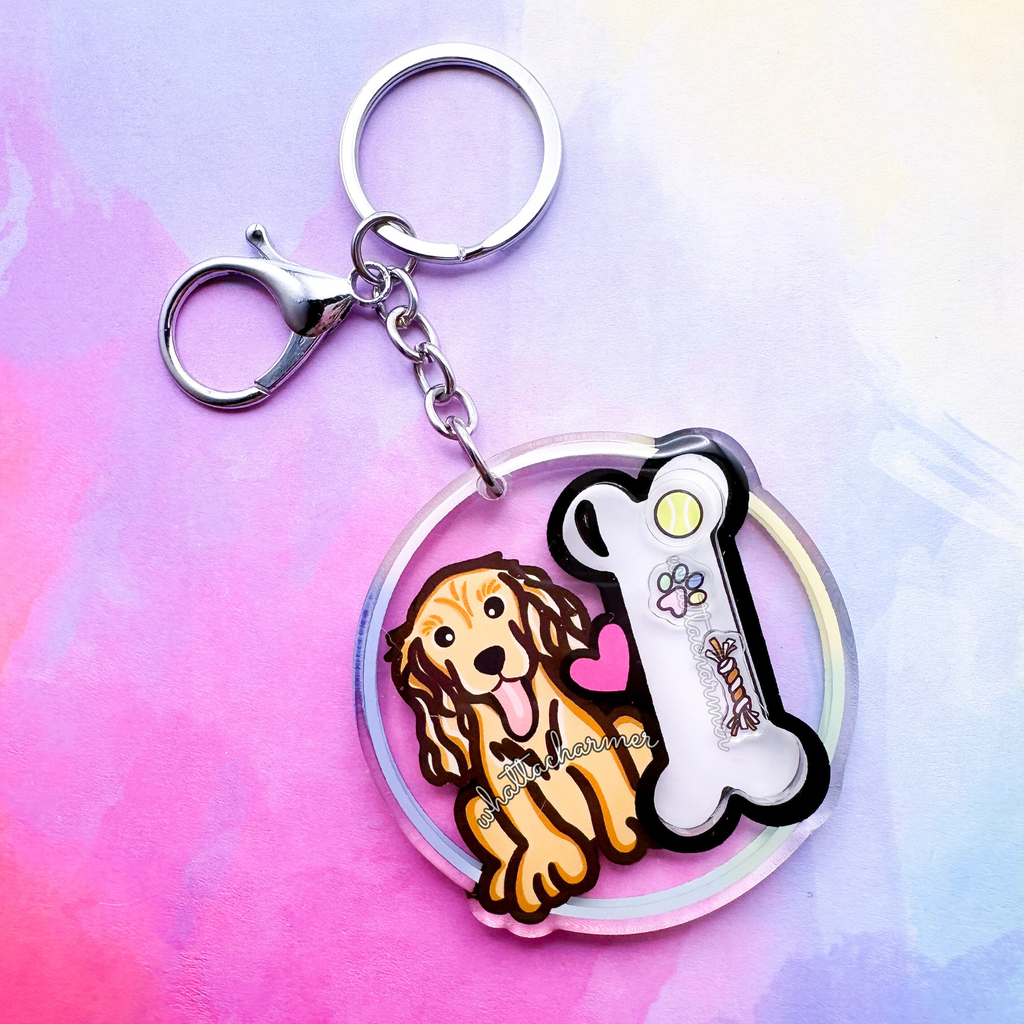 Golden Cocker Spaniel Keychain