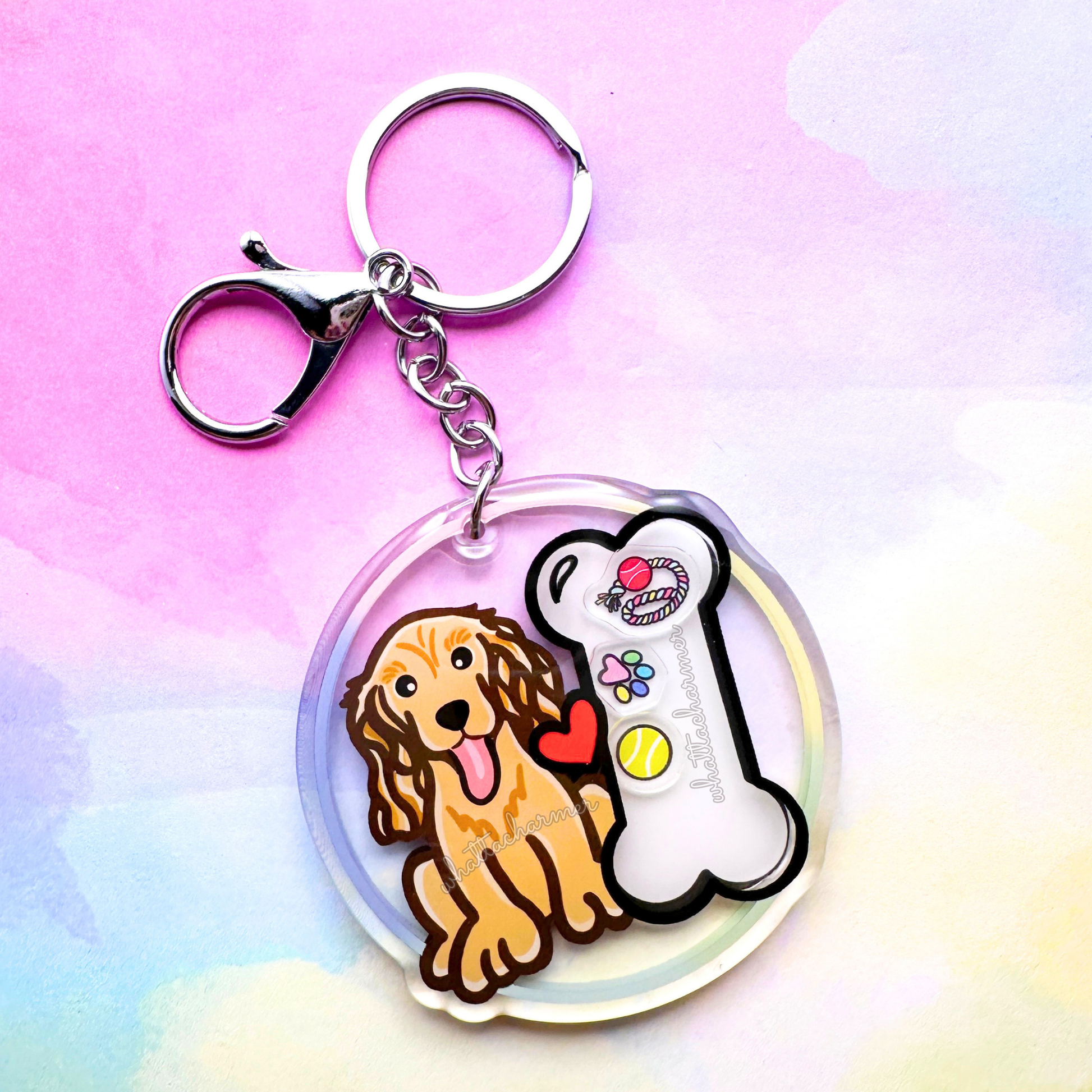 Golden Cocker Spaniel Keychain