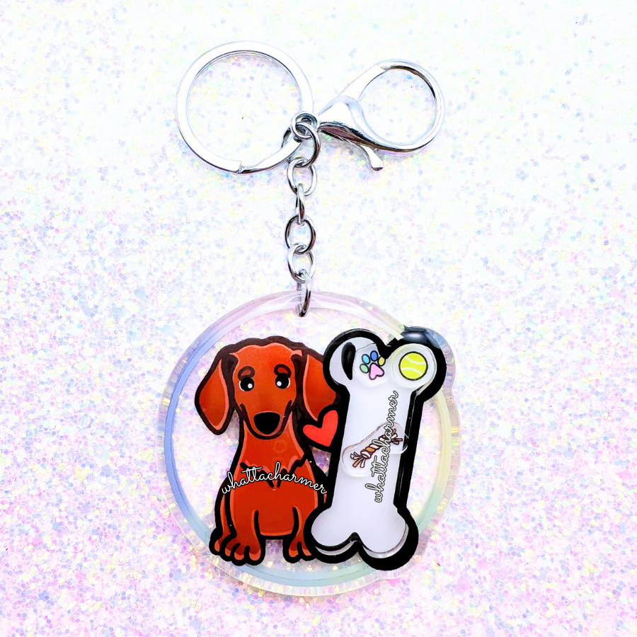 Smooth Red Dachshund Keychain