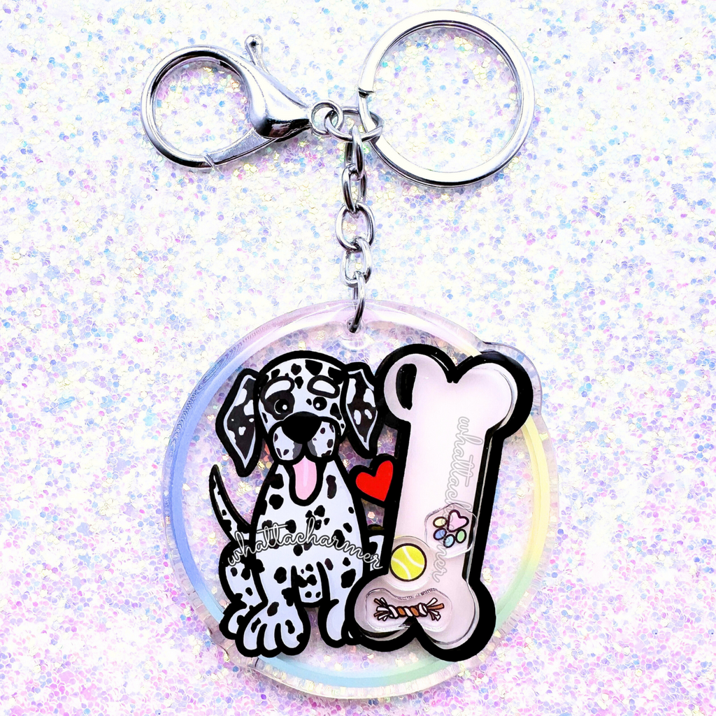 Black and White Dalmatian Keychain