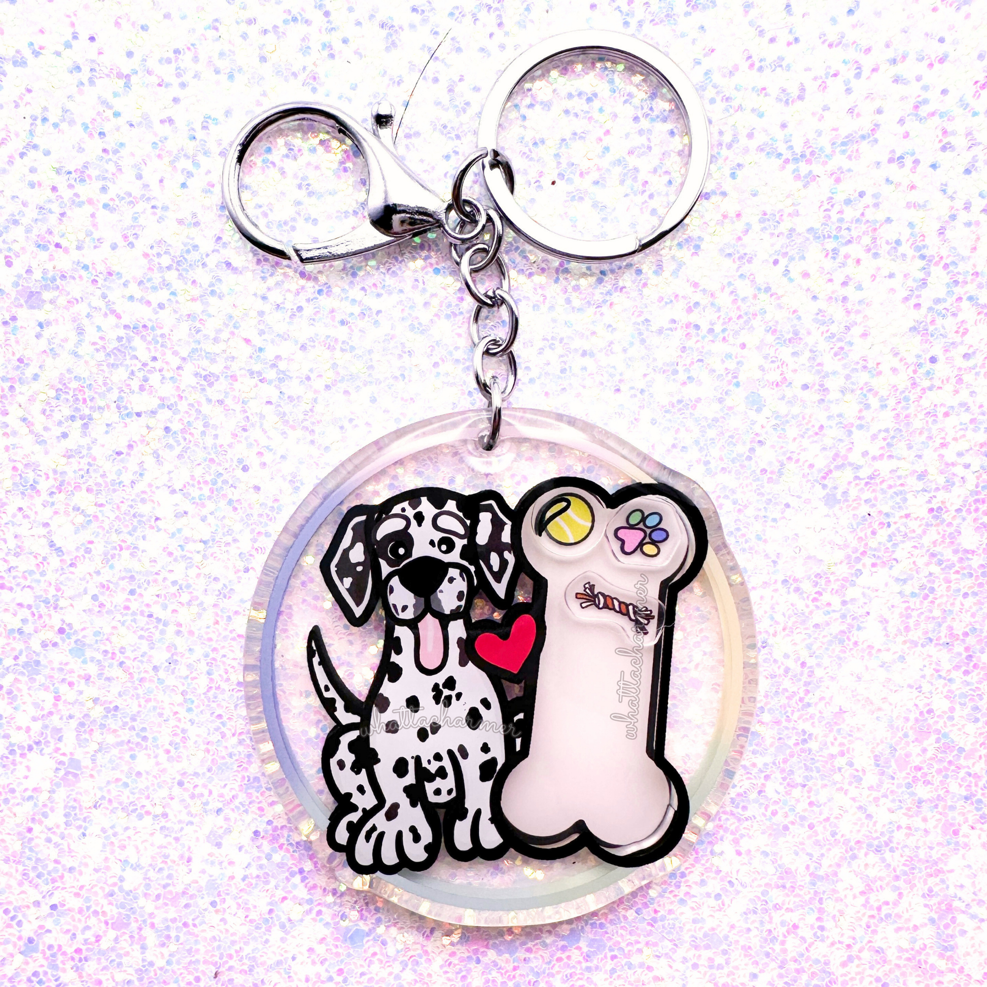 Black and White Dalmatian Keychain