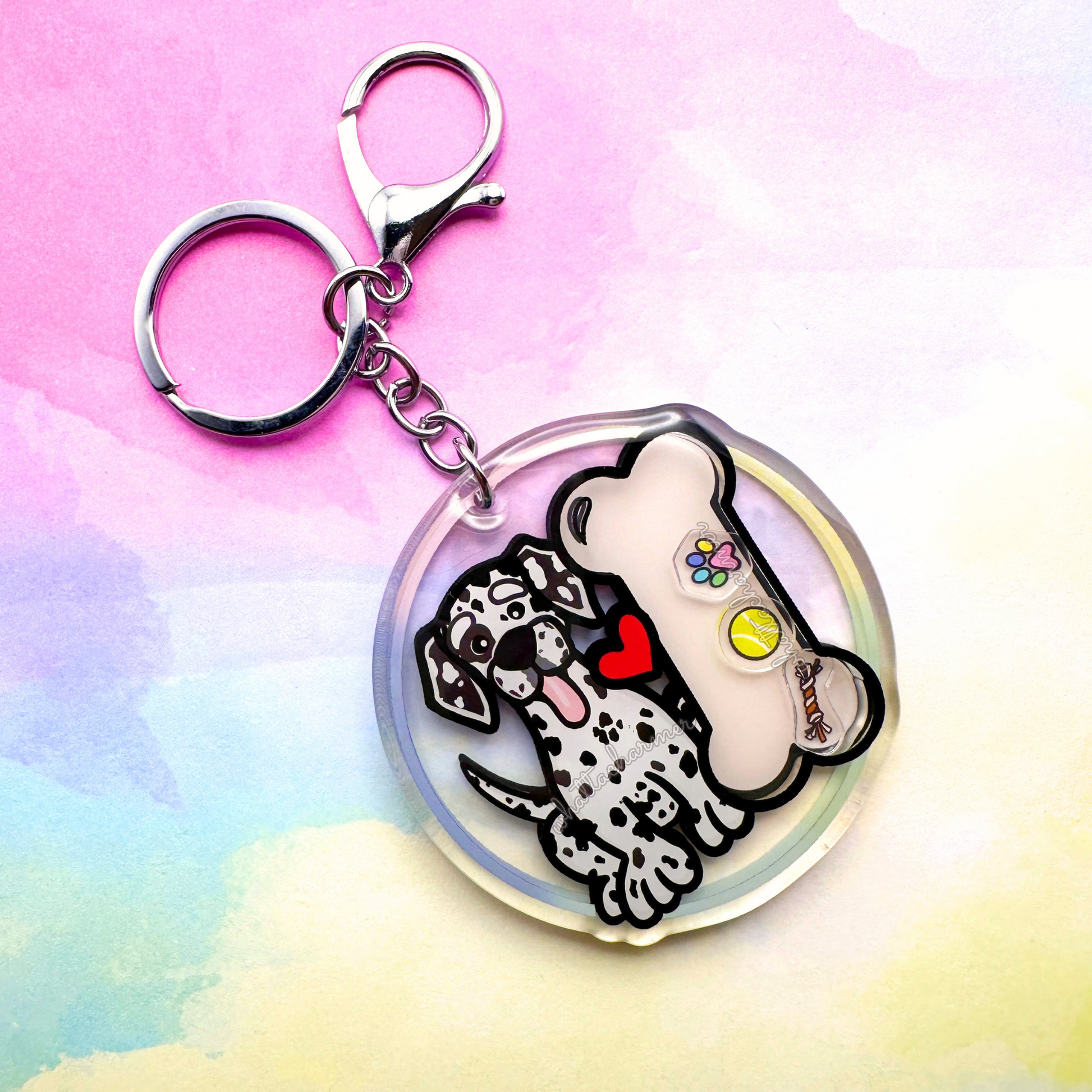Black and White Dalmatian Keychain