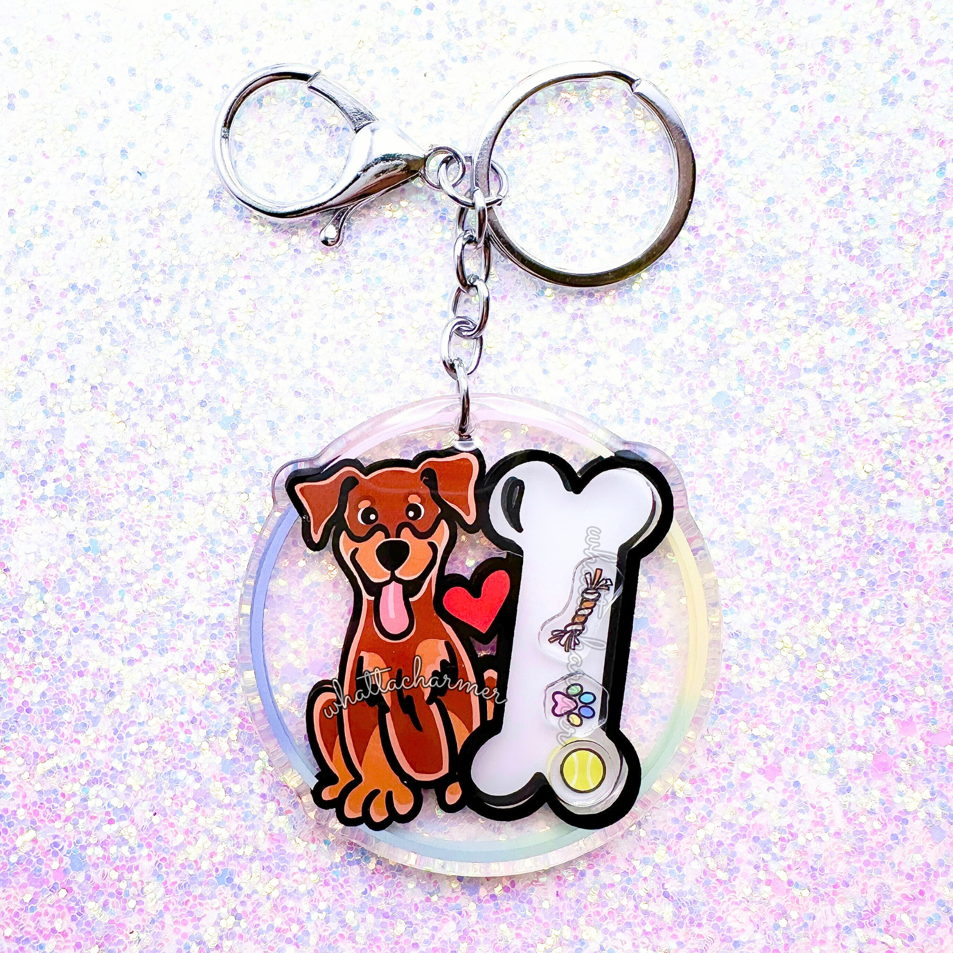 Red and Rust Doberman Pinscher Keychain (Floppy Ears)
