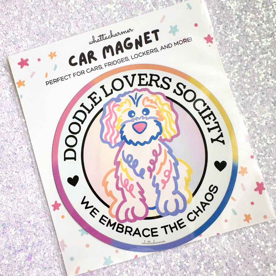 Doodle Dog Car Magnet
