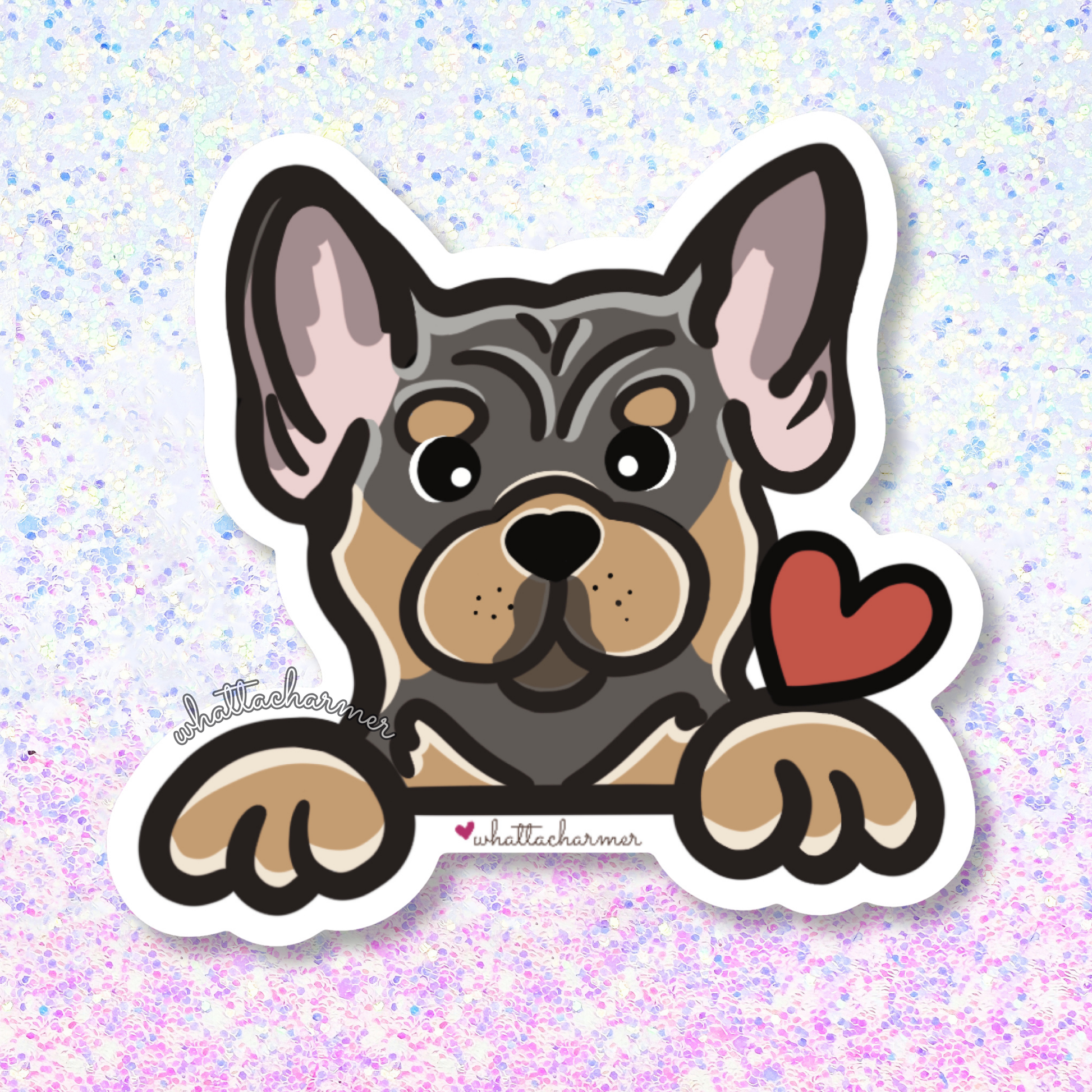 Blue and Tan French Bulldog Sticker