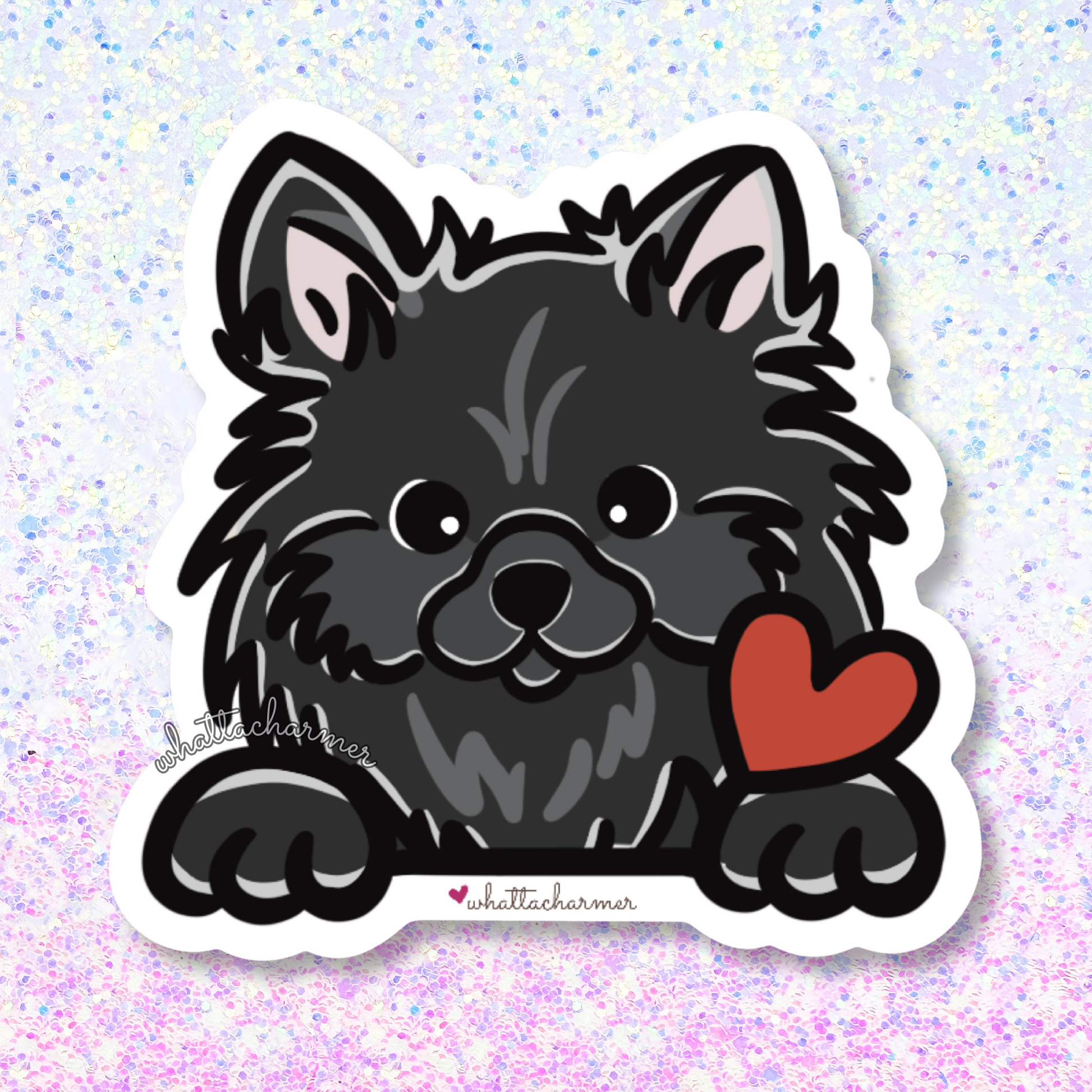 Black Pomeranian Sticker