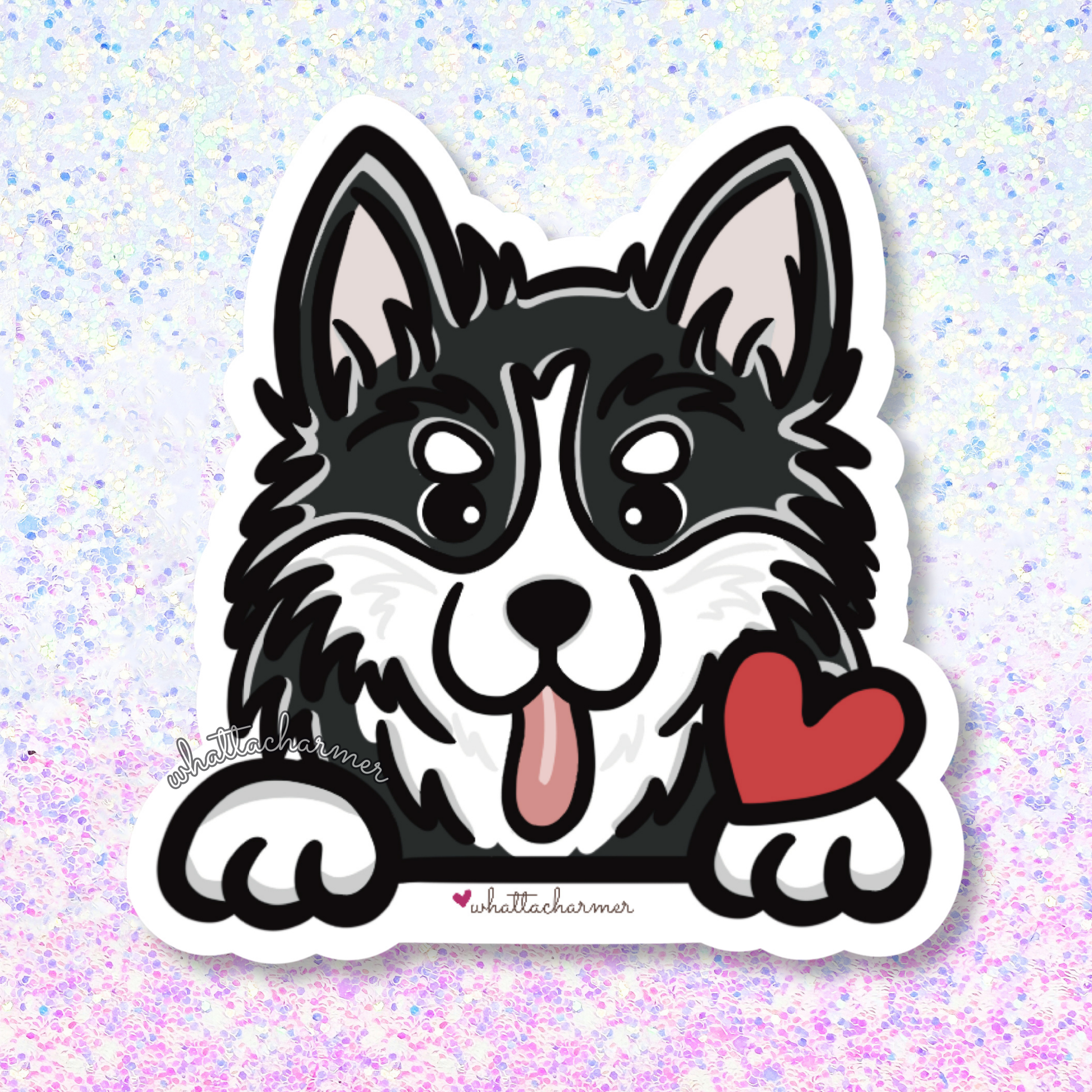 Black and White Pomsky Sticker