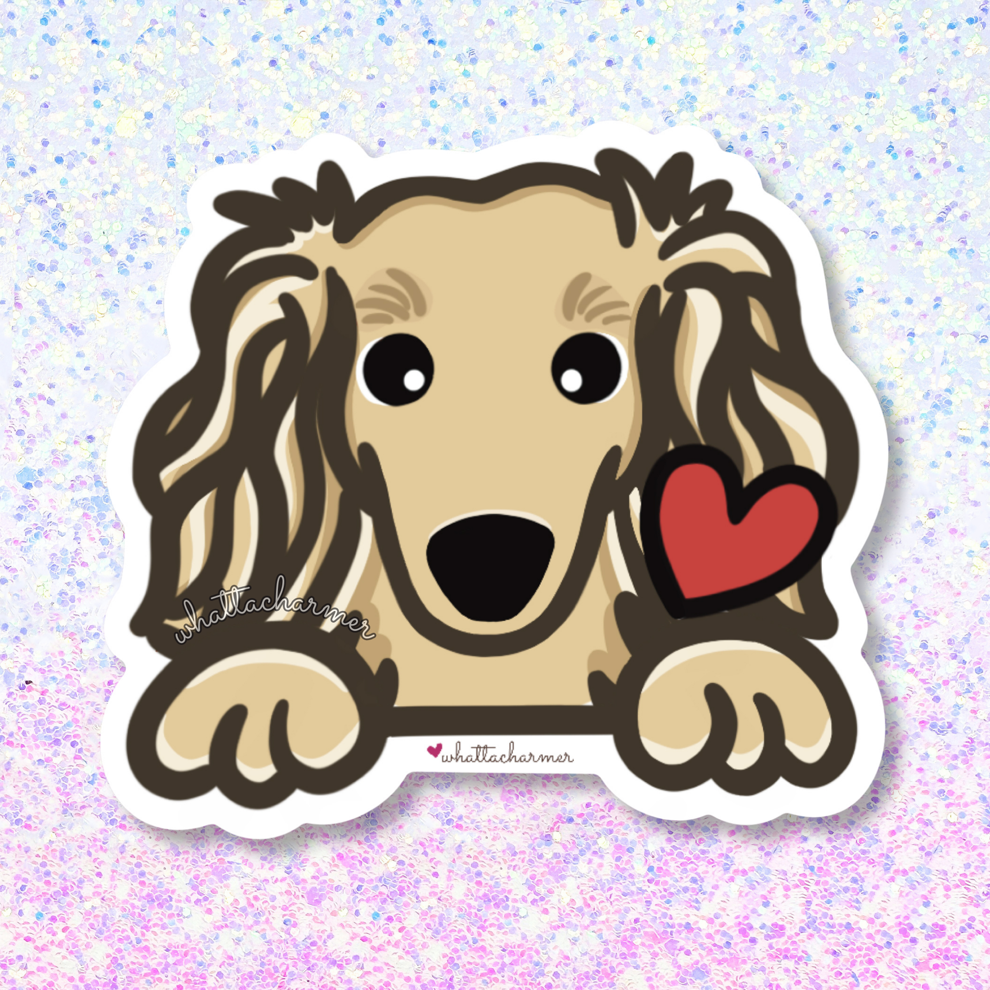 Longhaired Cream Dachshund Sticker