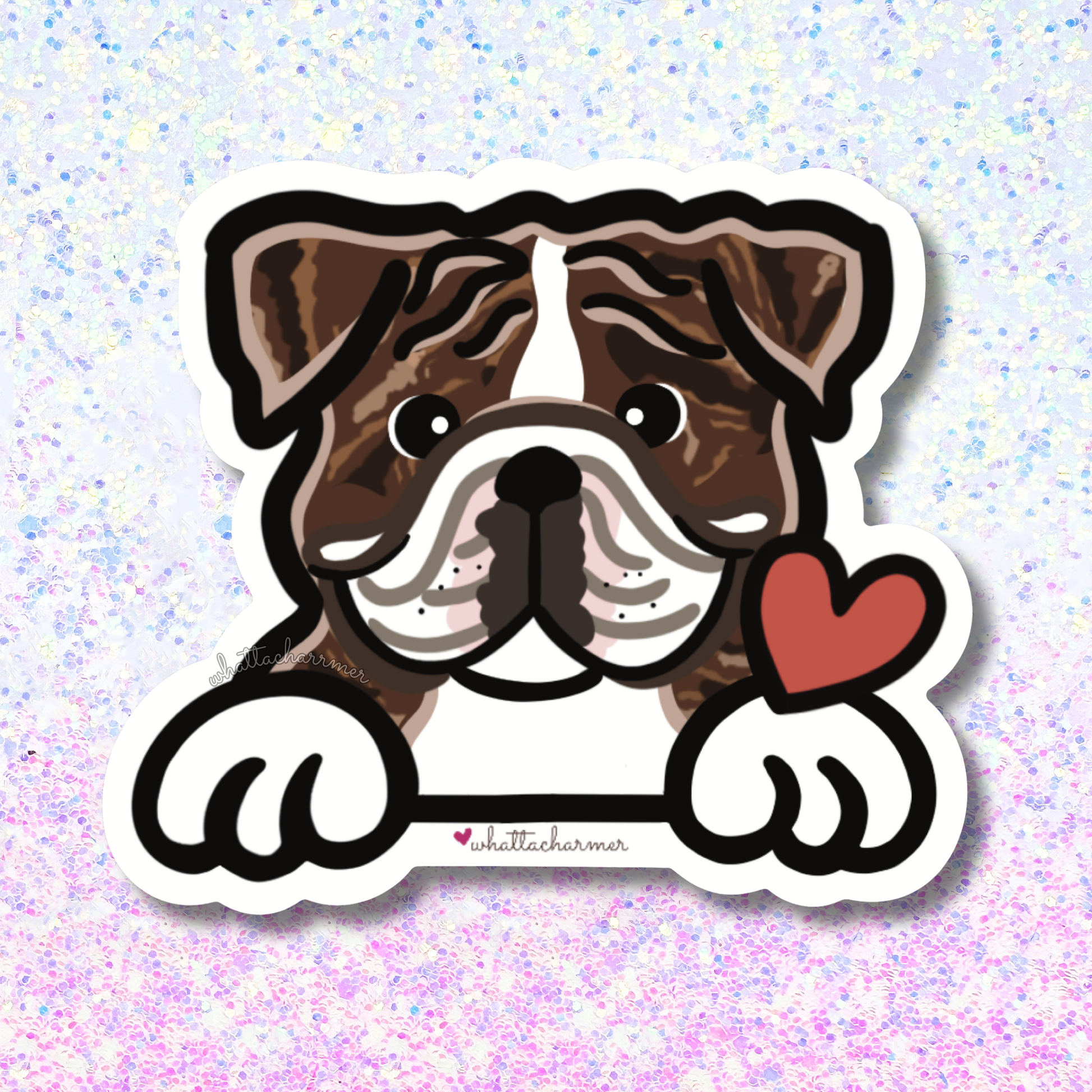 Brindle English Bulldog Sticker