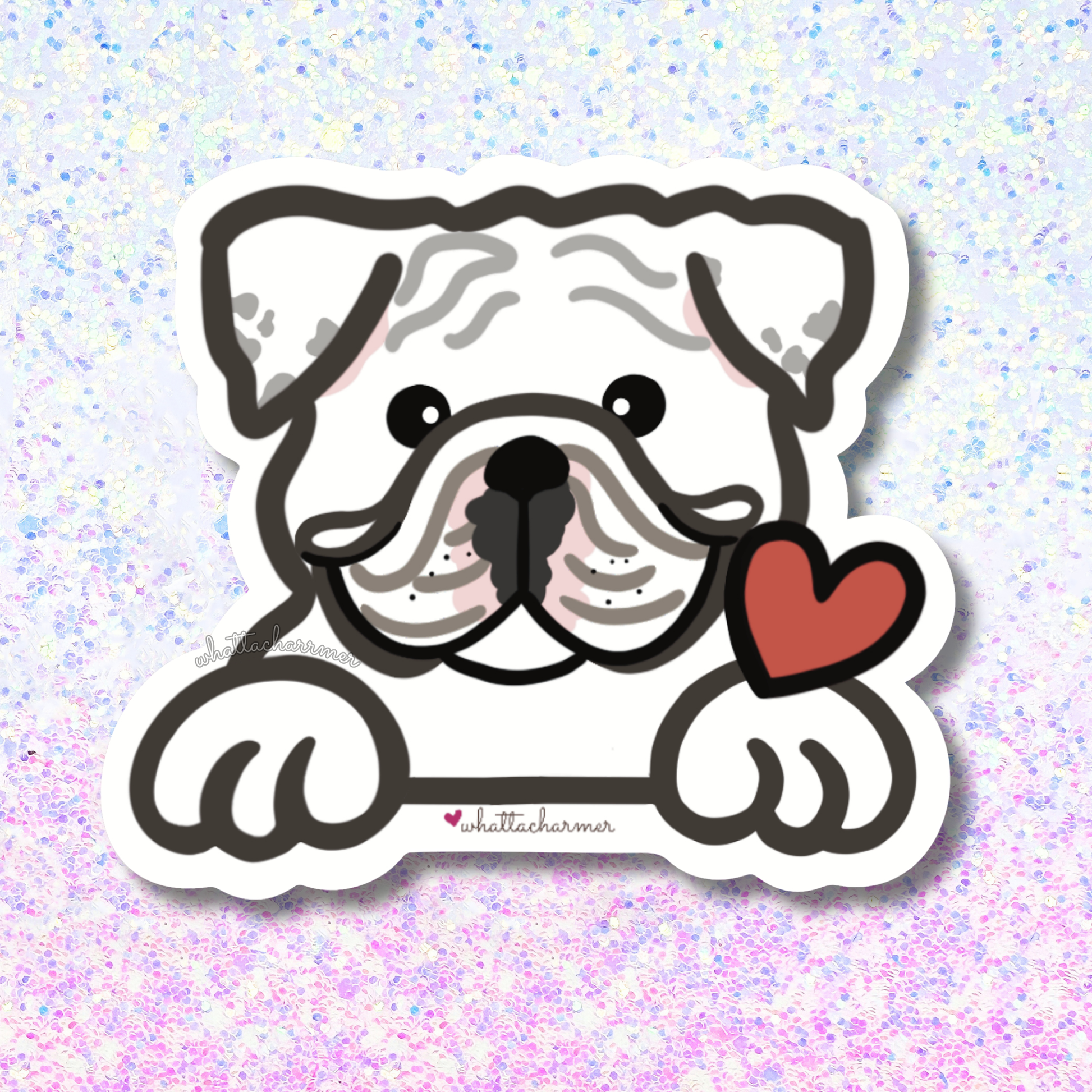 White English Bulldog Sticker