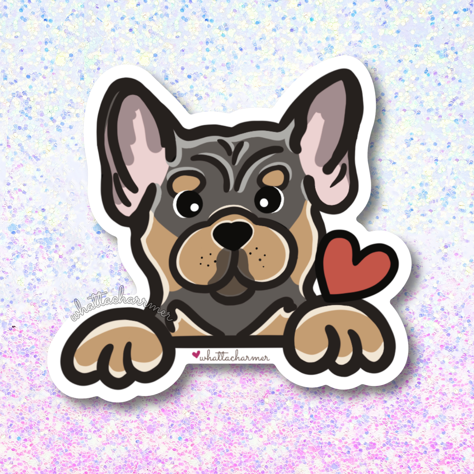 Blue and Tan French Bulldog Sticker