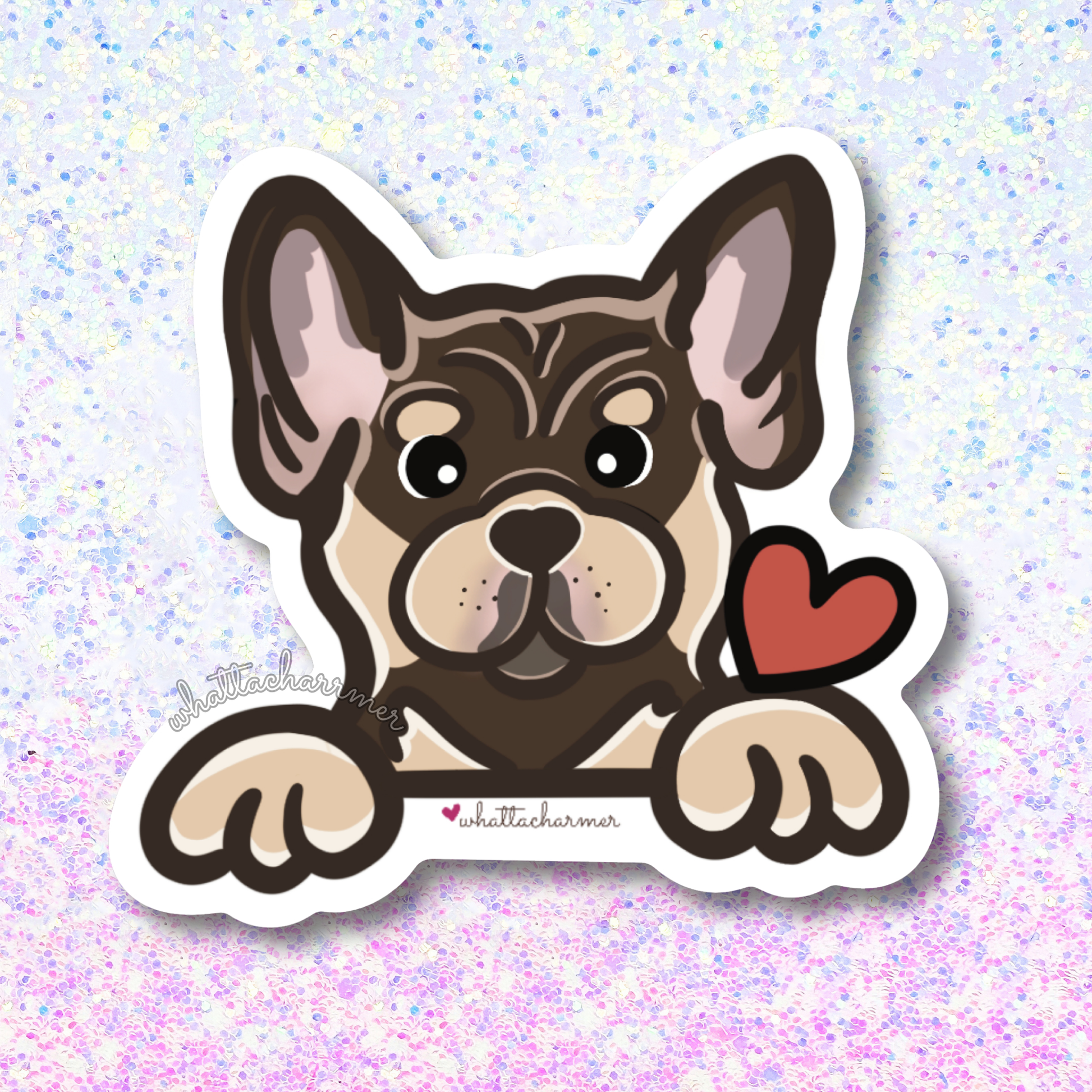 Chocolate and Tan French Bulldog Sticker