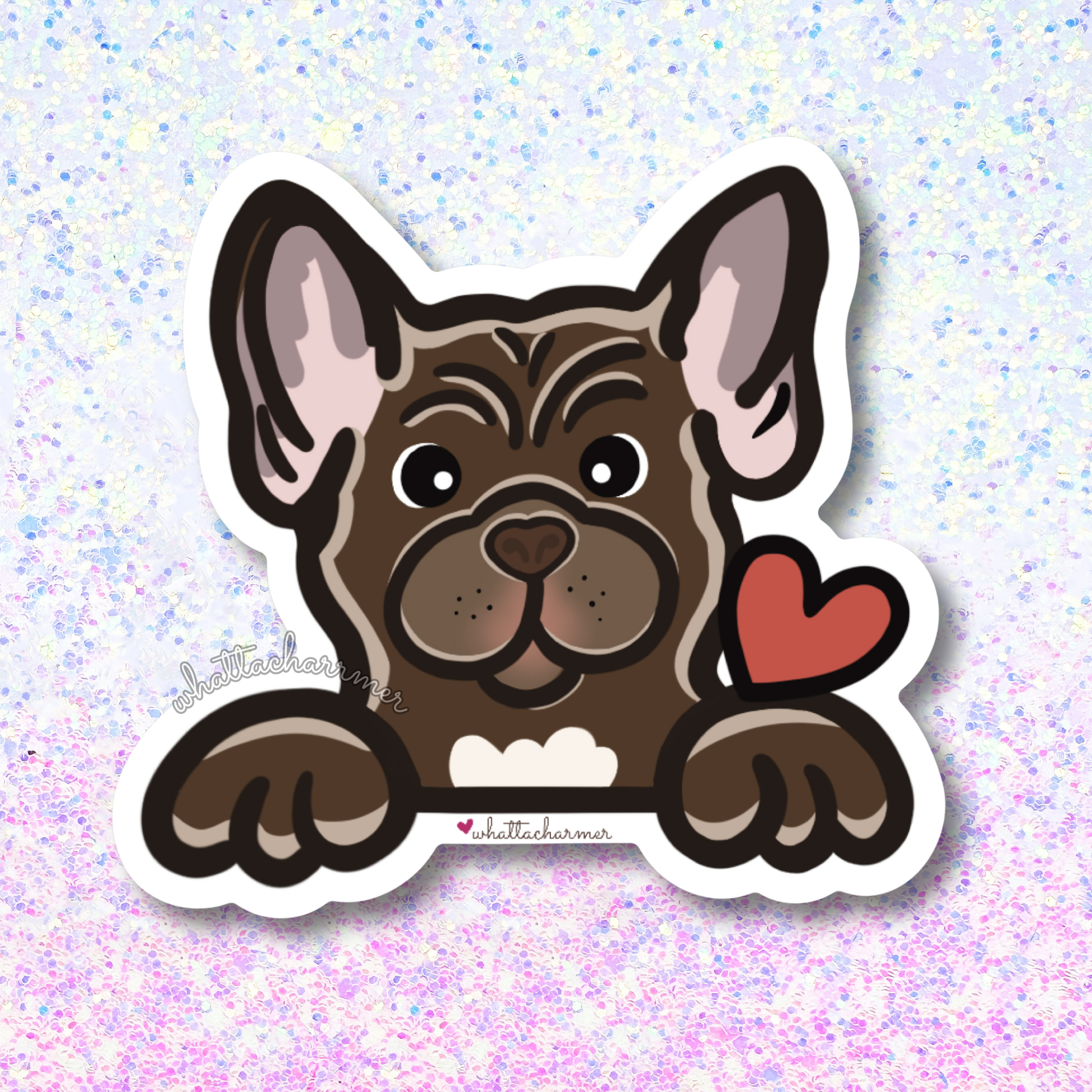 Chocolate French Bulldog Sticker