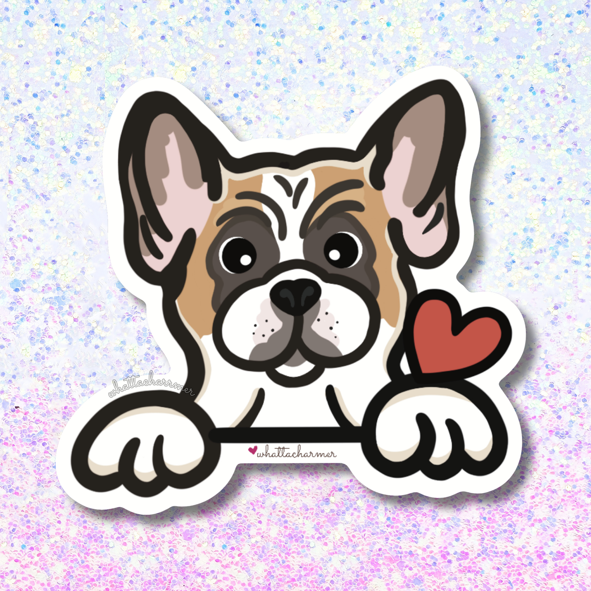 Fawn Pied French Bulldog Sticker