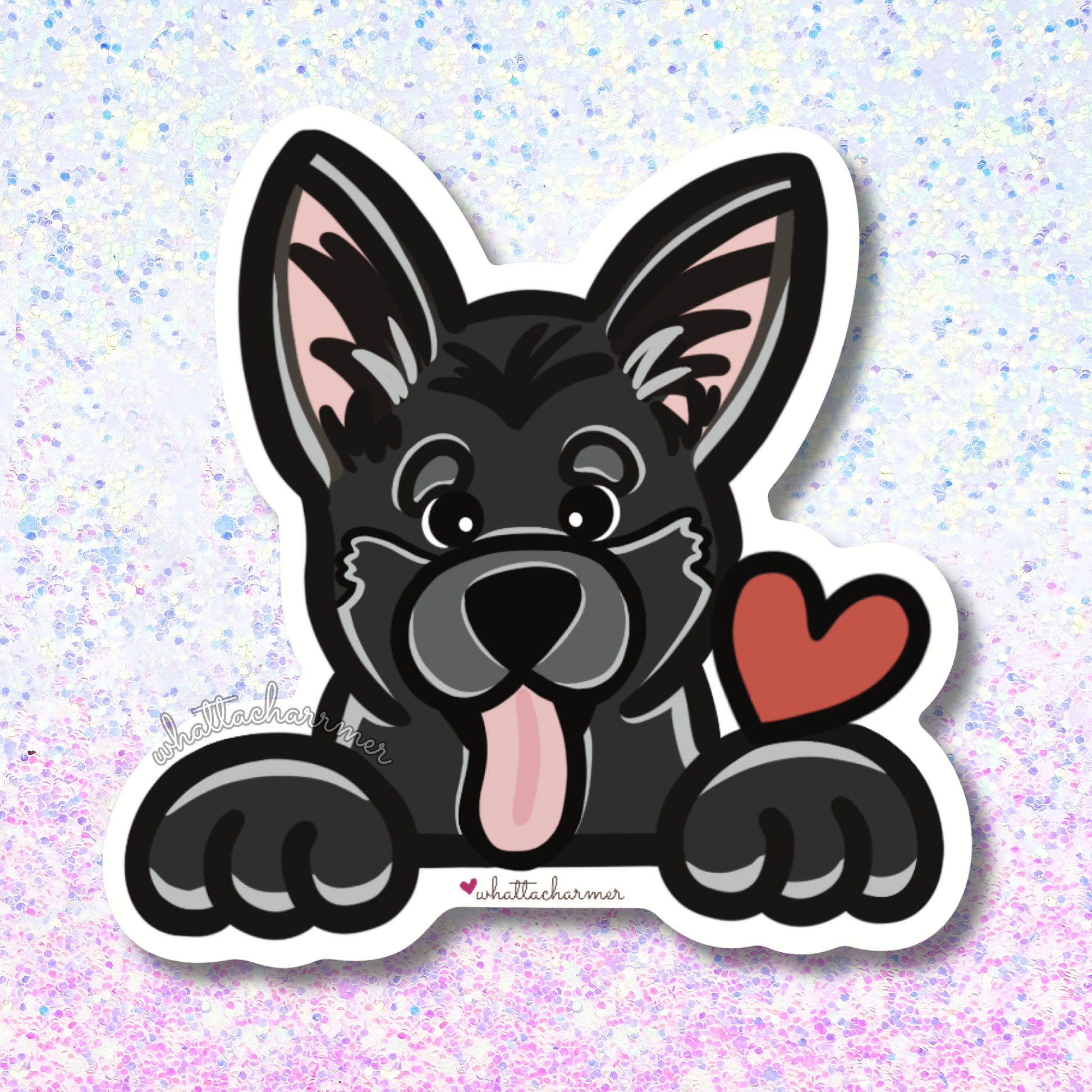 Black German Shepherd Sticker