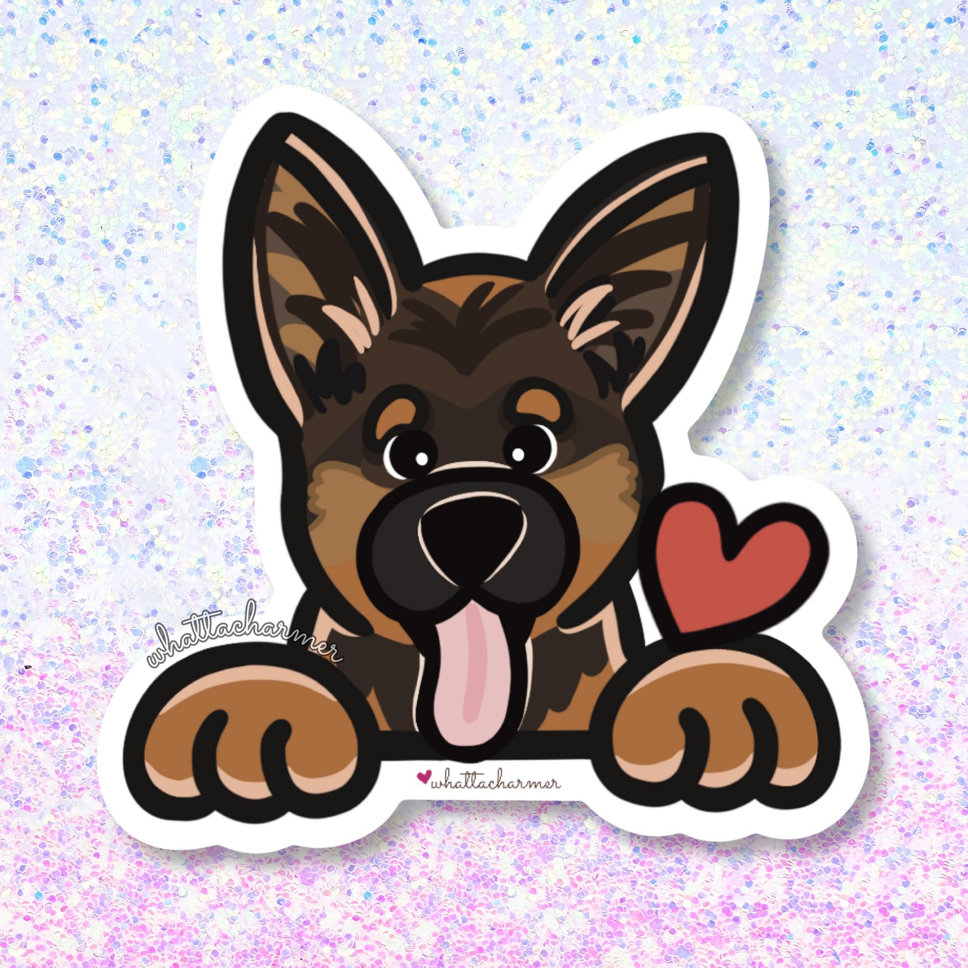Red German Shepherd Sticker