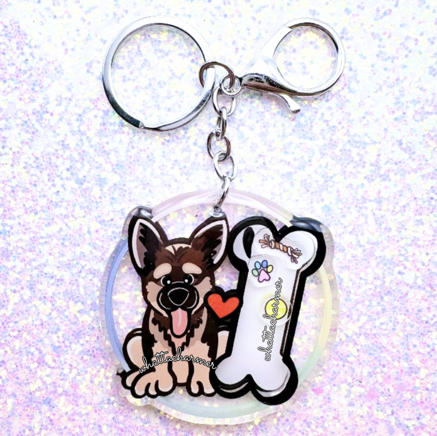 Tan German Shepherd Keychain