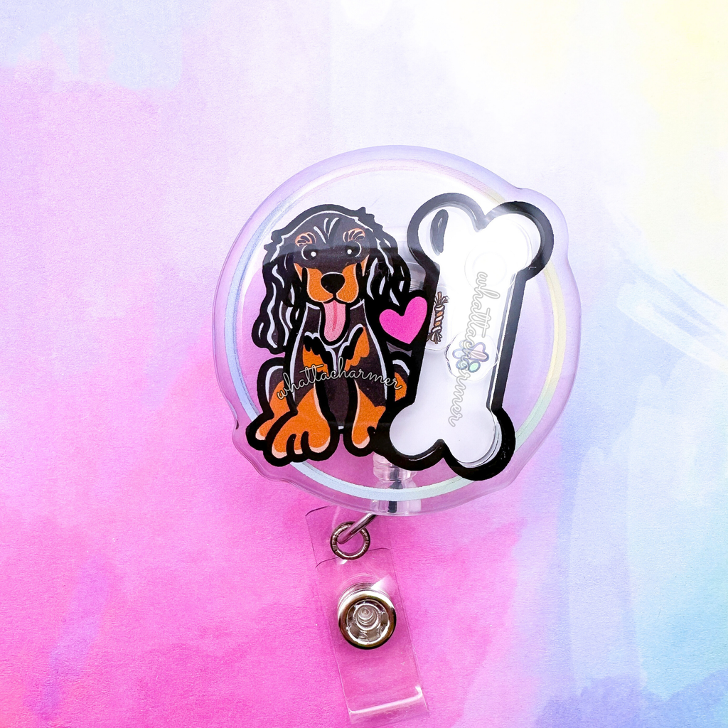Gordon Setter Shaker Badge Reel