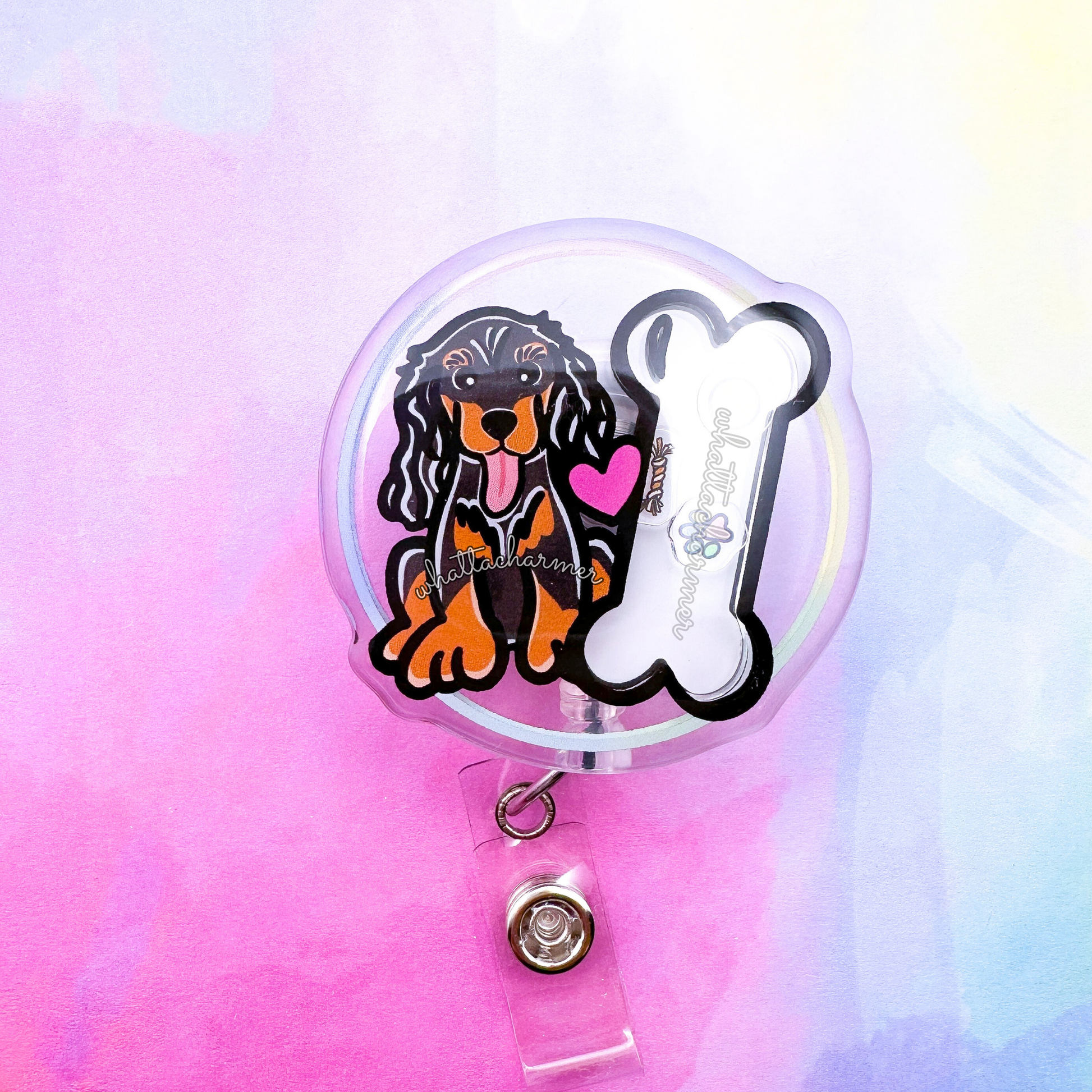 Gordon Setter Shaker Badge Reel