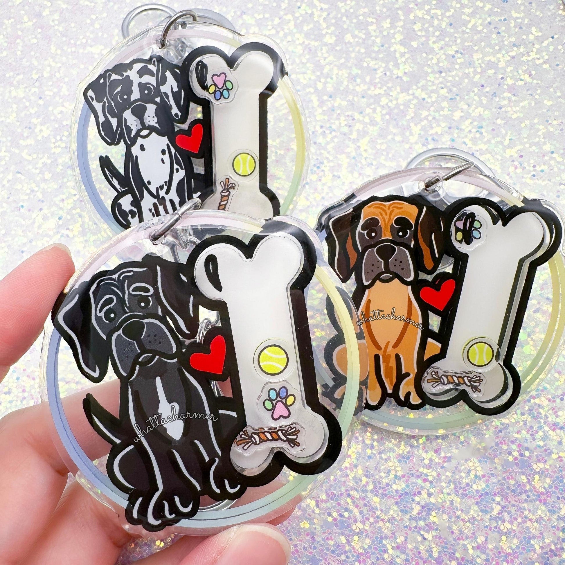 Black Great Dane Keychain